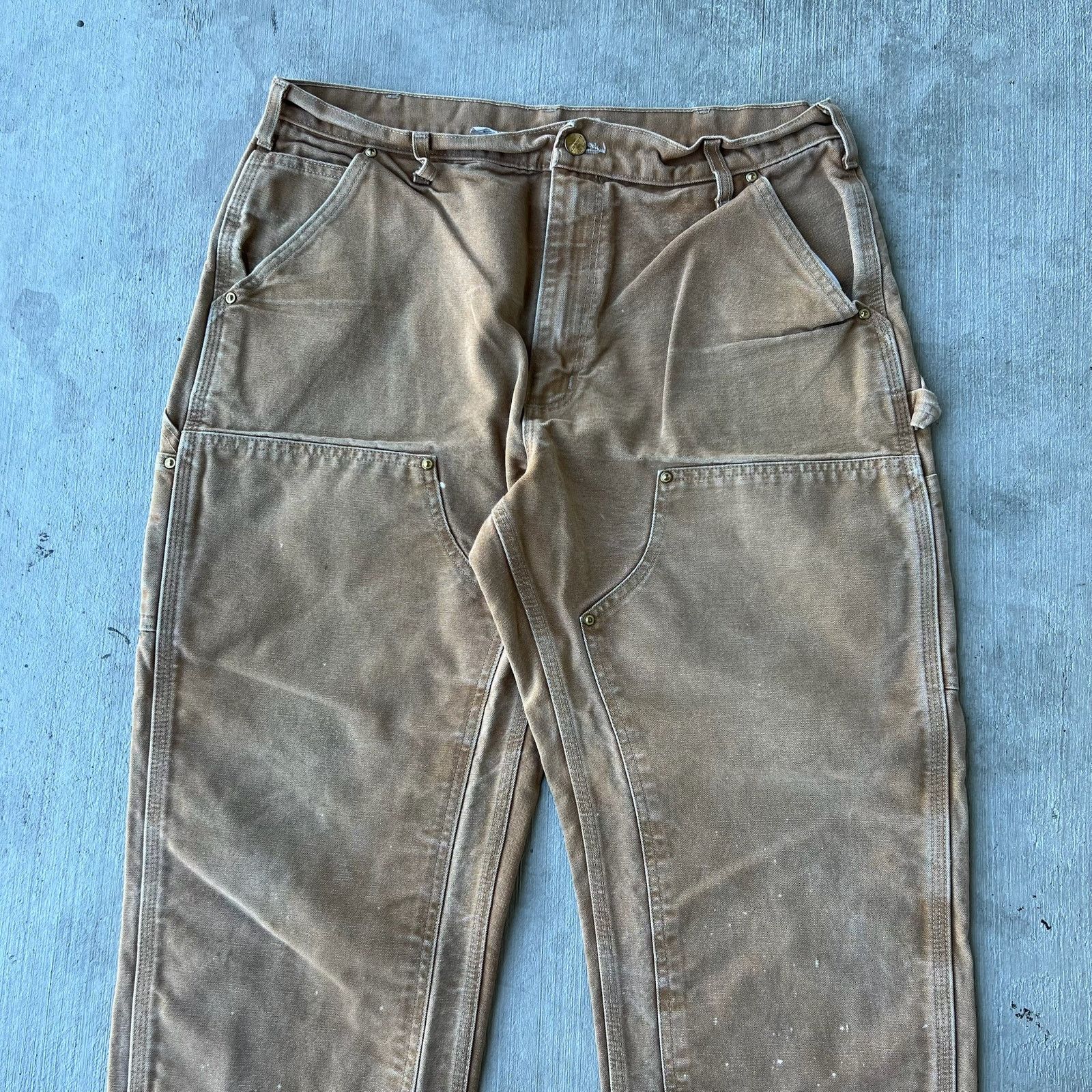 Carhartt × Vintage Carhartt brown double knee work wear carpenter pants Size US 33 - 2 Thumbnail