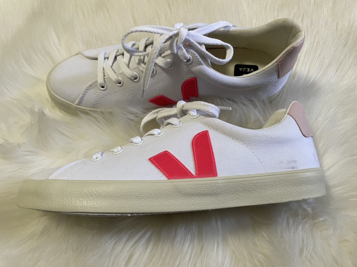 Veja Veja Womens Esplar SE Canvas Shoes White Rose Fluo Petale Size US 10 / IT 40 - 8 Thumbnail
