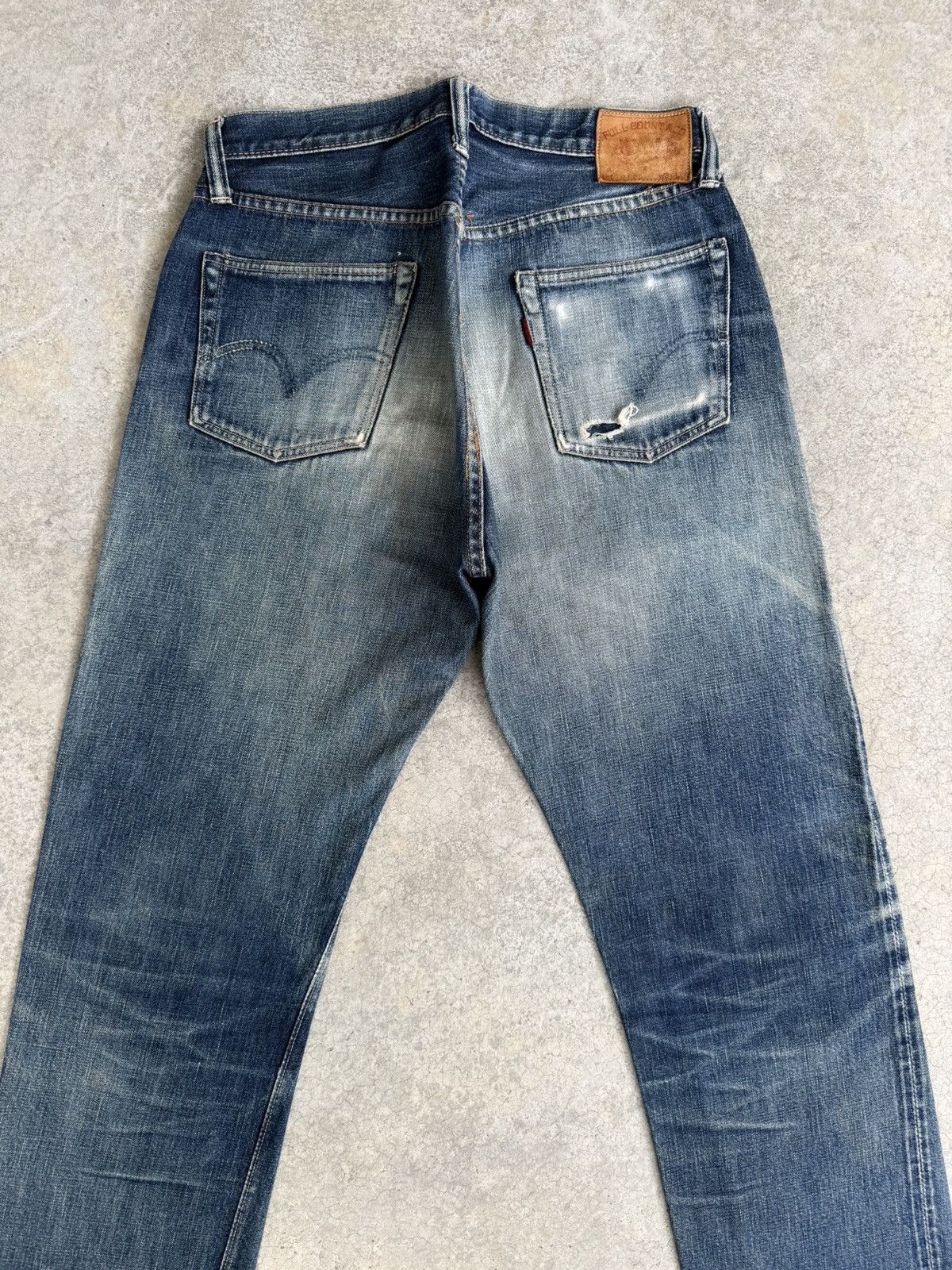 Full Count & Co. Vintage Fullcount 0105 Distressed Jeans Selvedge Denim Size US 30 / EU 46 - 8 Thumbnail