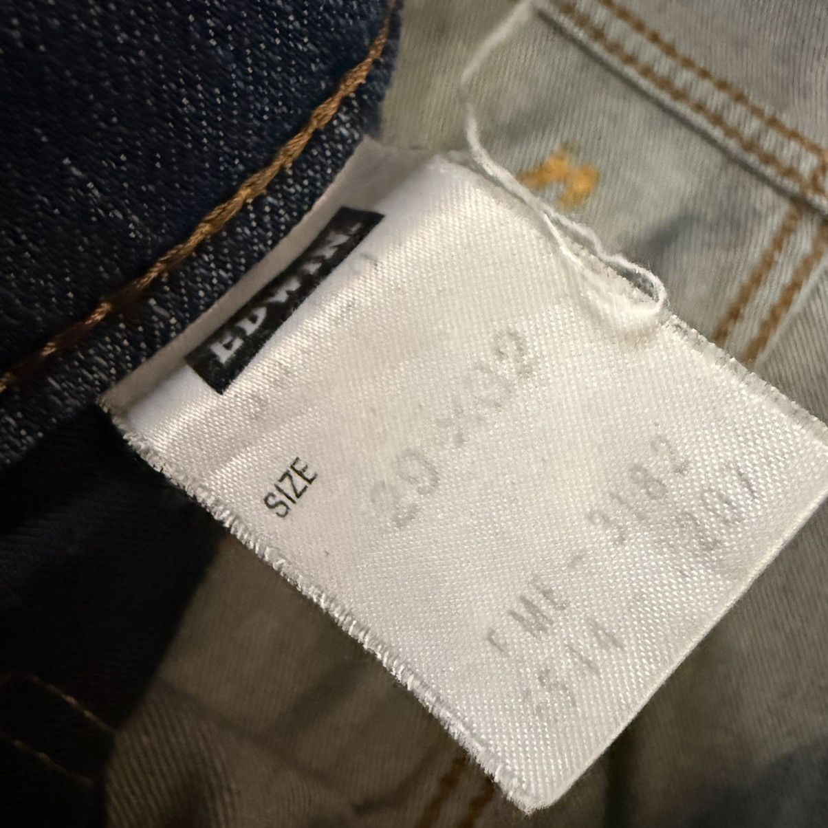 Beauty Beast Vintage 90s Archive Edwin 503 Zero Slim Low Rise Denim Size 29" - 16 Thumbnail