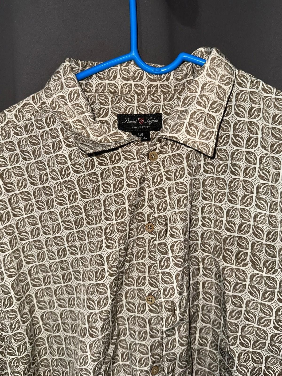 David Taylor David Taylor Leaf Print Shirt – Retro Resortwear, L Size 42R - 5 Thumbnail