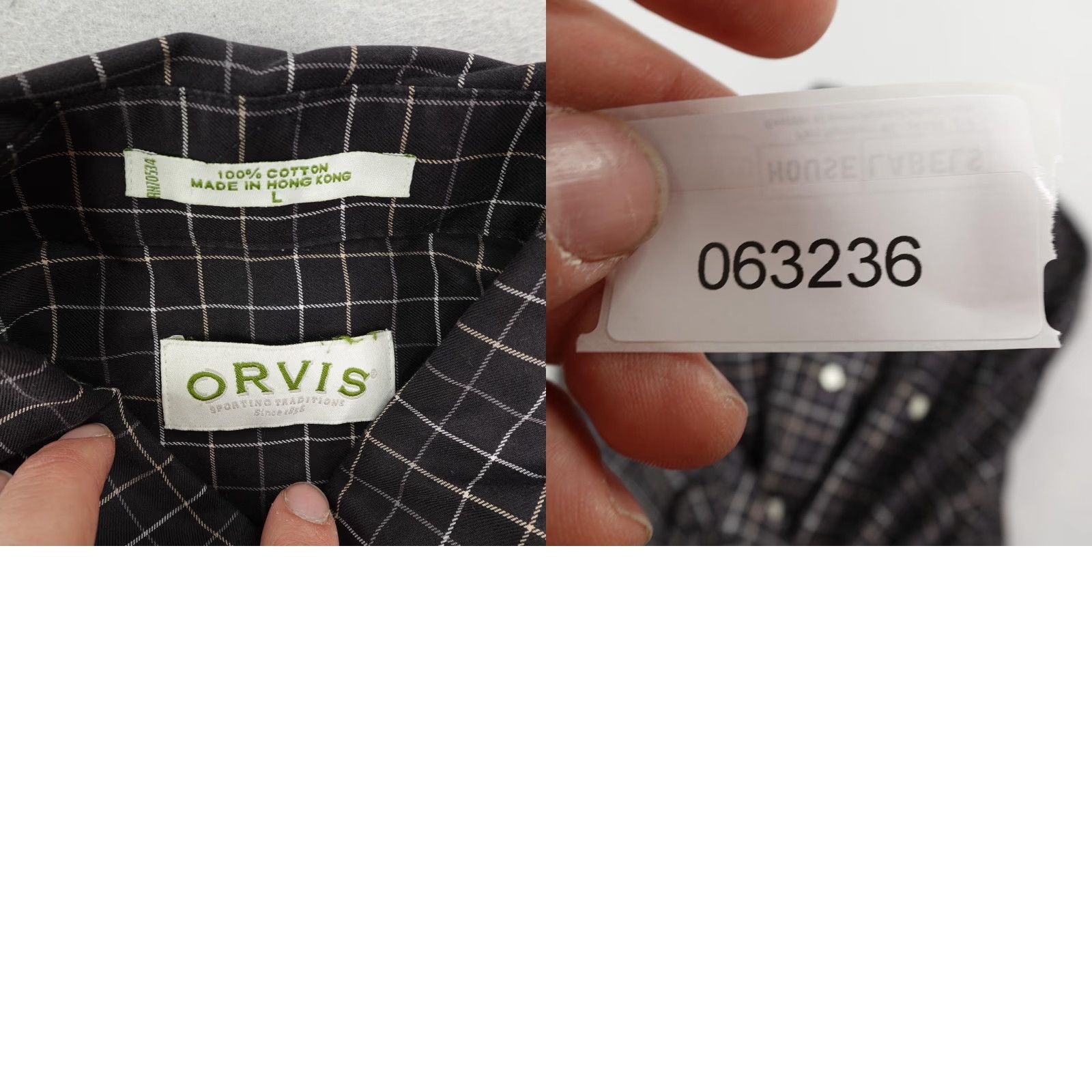 Orvis VINTAGE Orvis Shirt Mens Large Black Plaid Twill Button-Up Long Sleeve Outdoors Mens Size US L / EU 52-54 / 3 - 8 Thumbnail