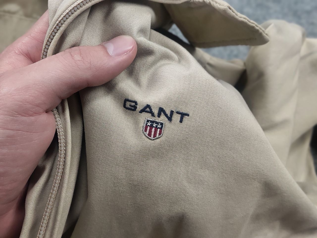 Gant Gant Classic Logo Beige Zip Bomber Jacket Vintage Style Size US L / EU 52-54 / 3 - 11 Thumbnail