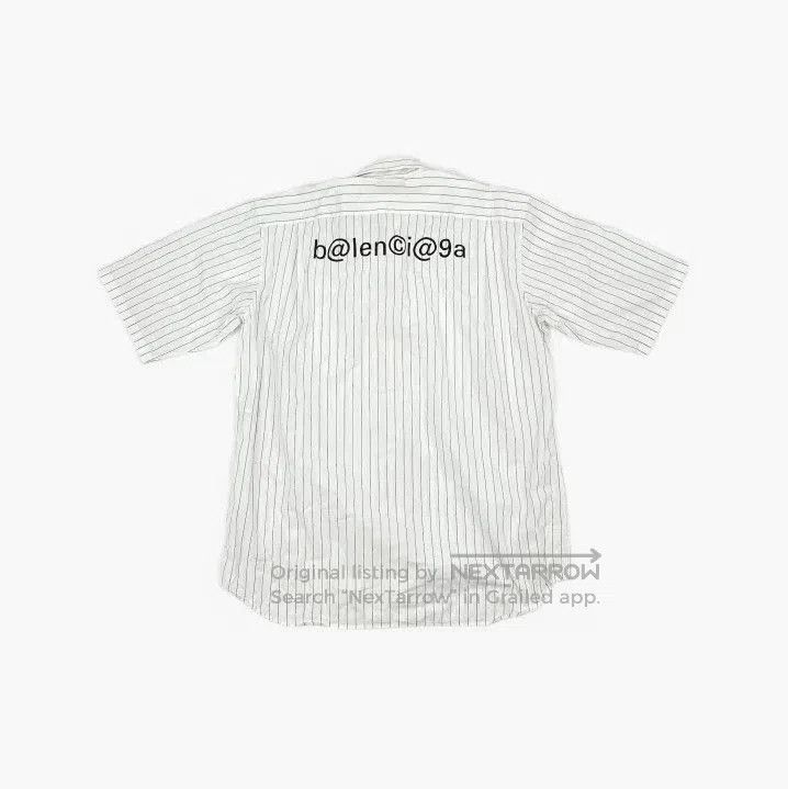 Balenciaga Balenciaga Striped Logo Short Sleeve Shirt. Size US M / EU 48-50 / 2 - 3 Thumbnail