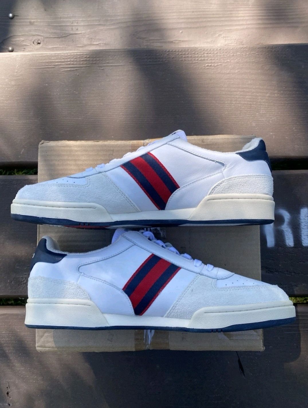 Ralph Lauren Ralph Lauren Polo Court Sneakers White Navy Red Retro 004 Size US 11.5 / EU 44-45 - 4 Thumbnail