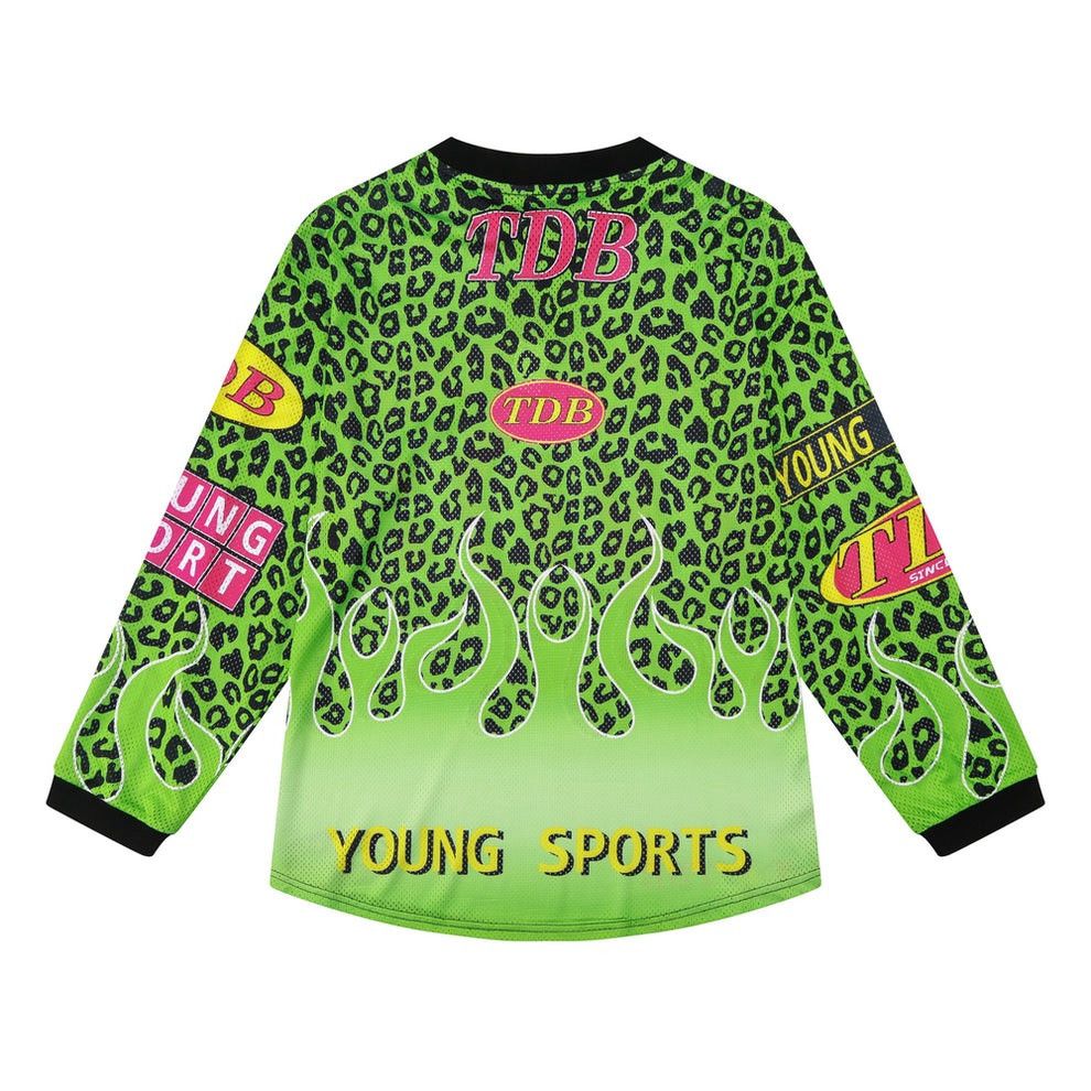 Japanese Brand TDB motorsports flames rare green long sleeves jersey Size US M / EU 48-50 / 2 - 2 Thumbnail
