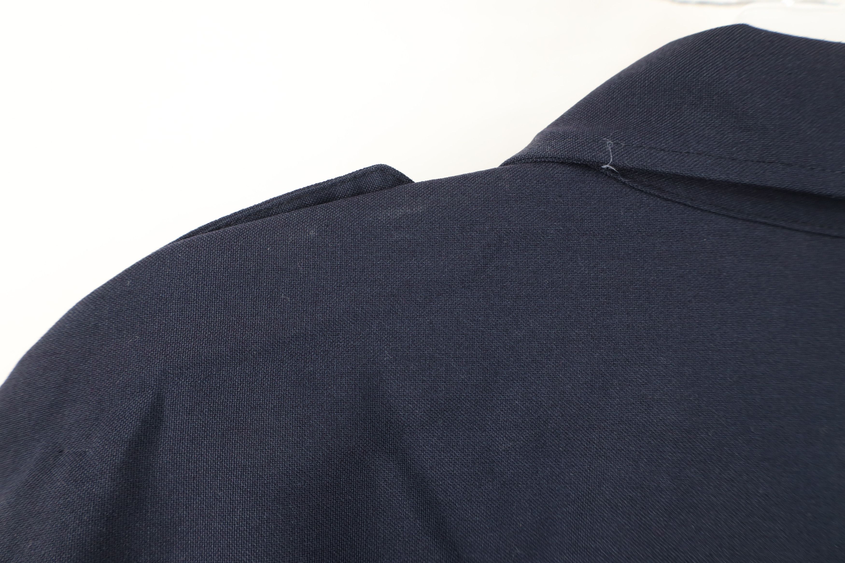 Vintage Vintage 70s Military Gabardine Knit Button Shirt Blue USA Size US M / EU 48-50 / 2 - 10 Thumbnail