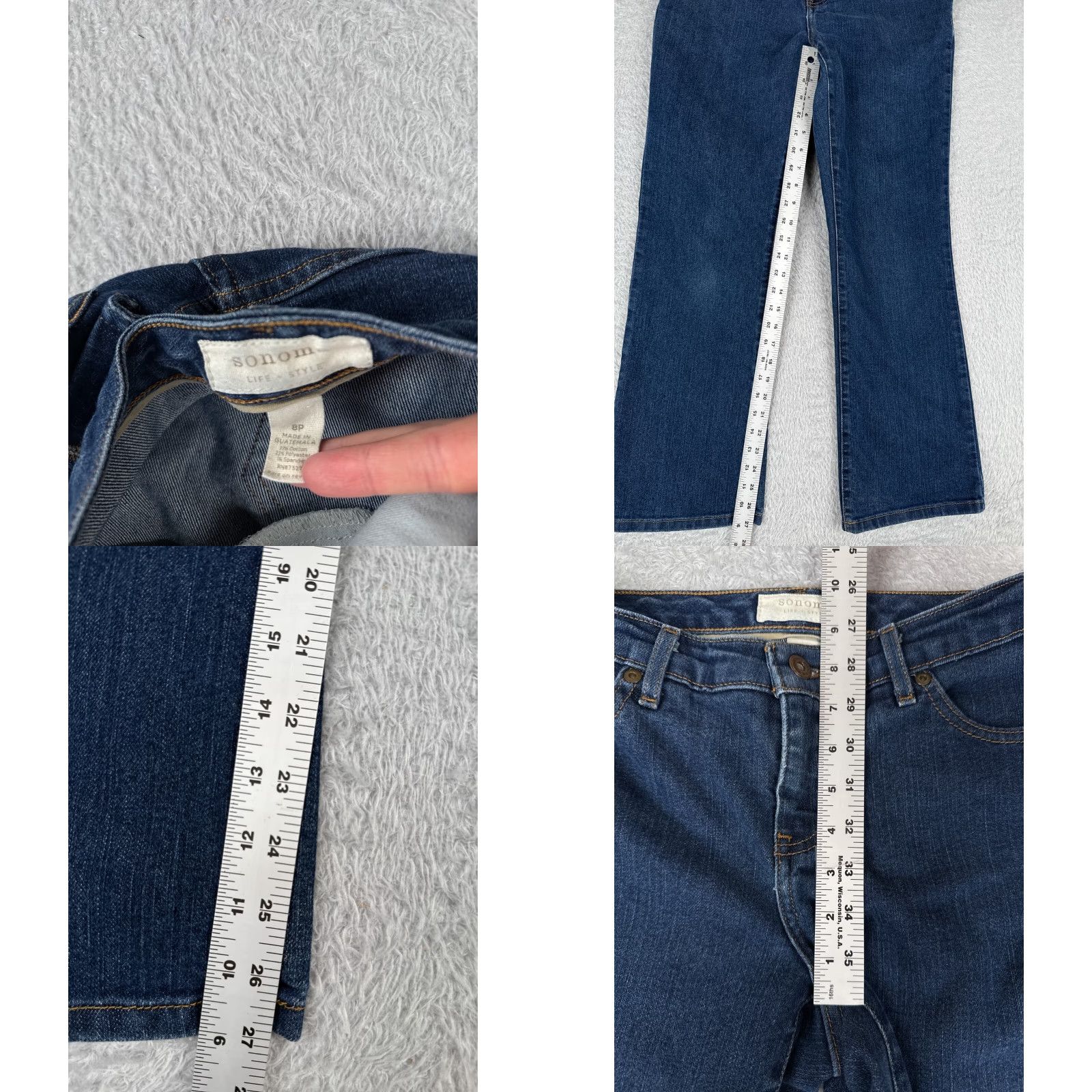 Denime VINTAGE Sonoma Women’s Bootcut Jeans 8 Regular Mid Rise Dark Blue Cotton Stretch Inseam 27" Size 30" / US 8 / IT 44 - 8 Thumbnail