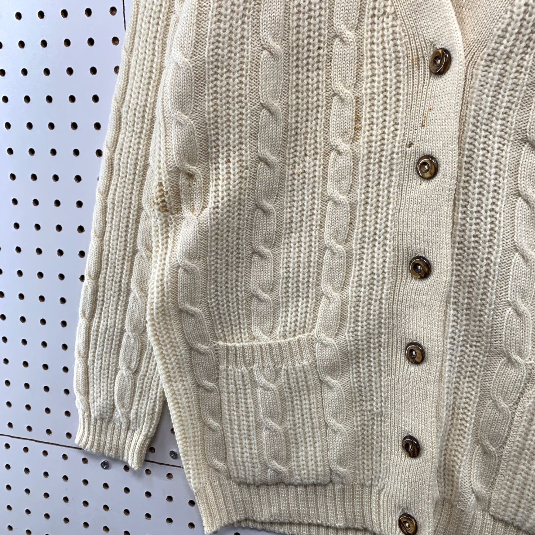 Sears VINTAGE Sears Virgin Wool Cardigan Sweater Beige Womens Large Long Sleeve V-Neck Button Knit Winter Womens Size L / US 10 / IT 46 - 6 Thumbnail