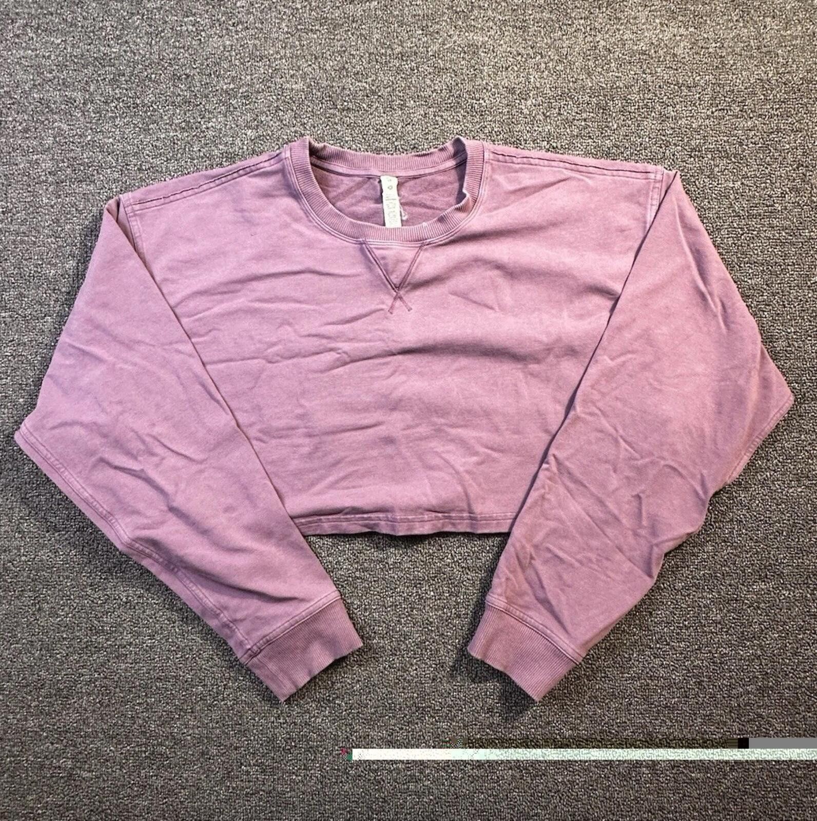Lululemon Lululemon Plum Cropped Crew Neck Sweatshirt, Sz 14 Size XL / US 12-14 / IT 48-50 - 1 Thumbnail