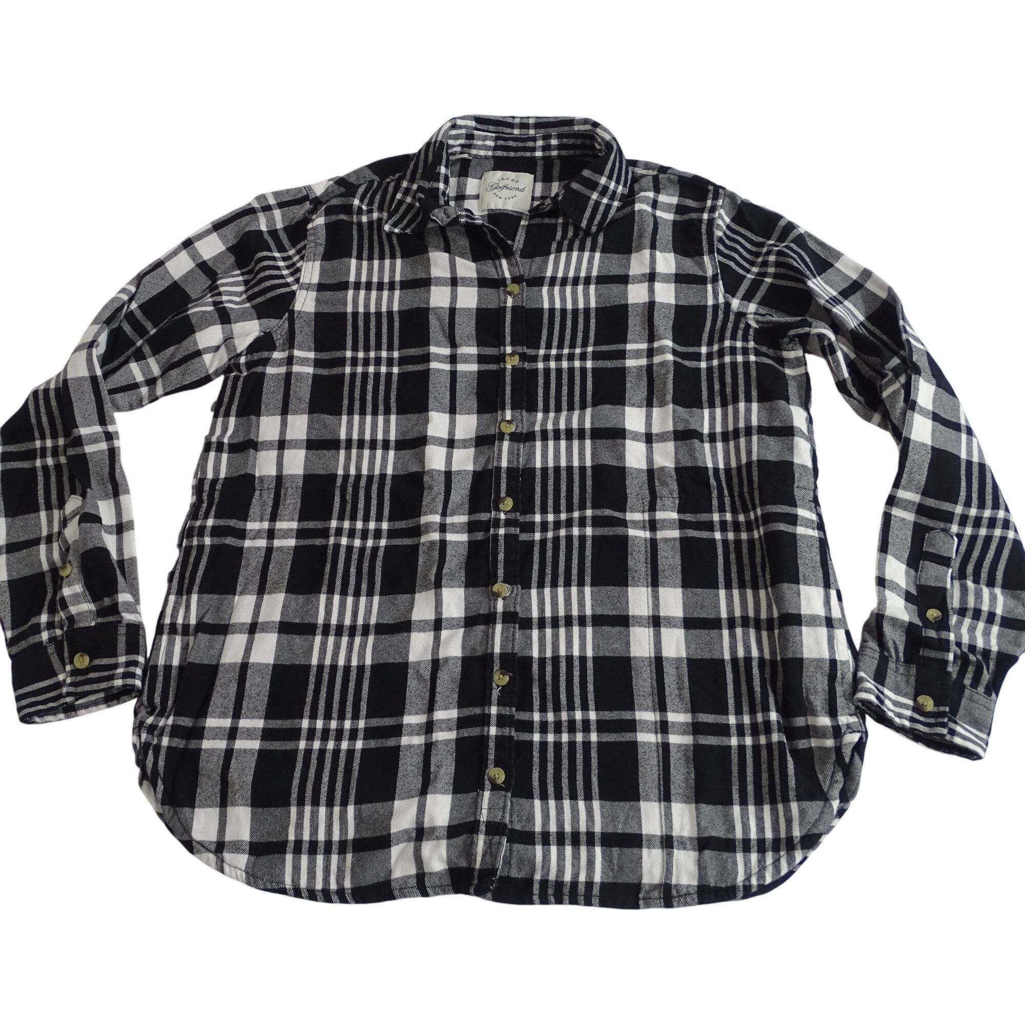 JACHS NY Jachs Girlfriend Black Plaid Flannel Button Up Shirt Size S Size S / US 4 / IT 40 - 1 Thumbnail