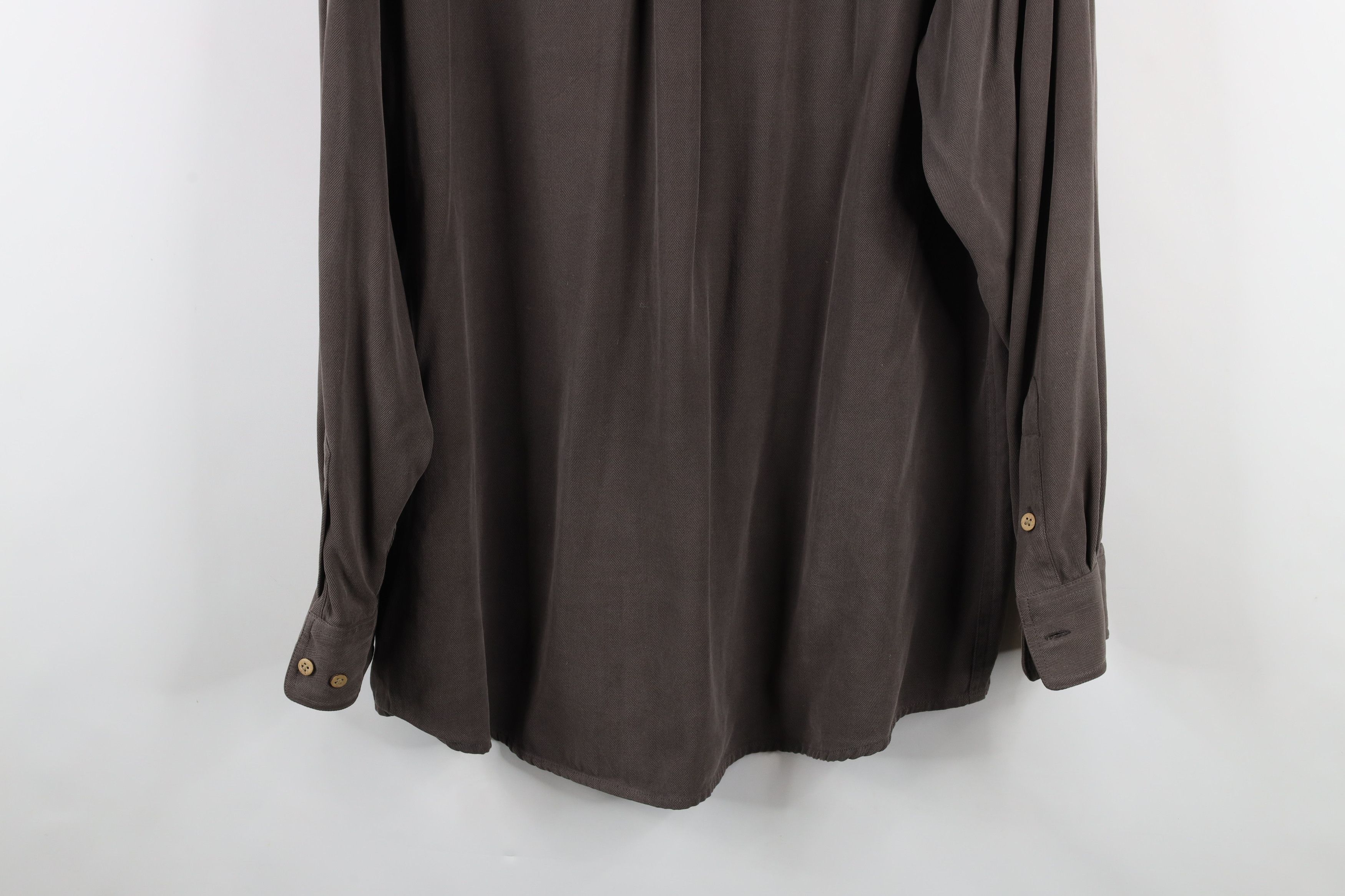 Vintage Vintage 90s Streetwear Herringbone Collared Button Shirt Size US L / EU 52-54 / 3 - 14 Thumbnail