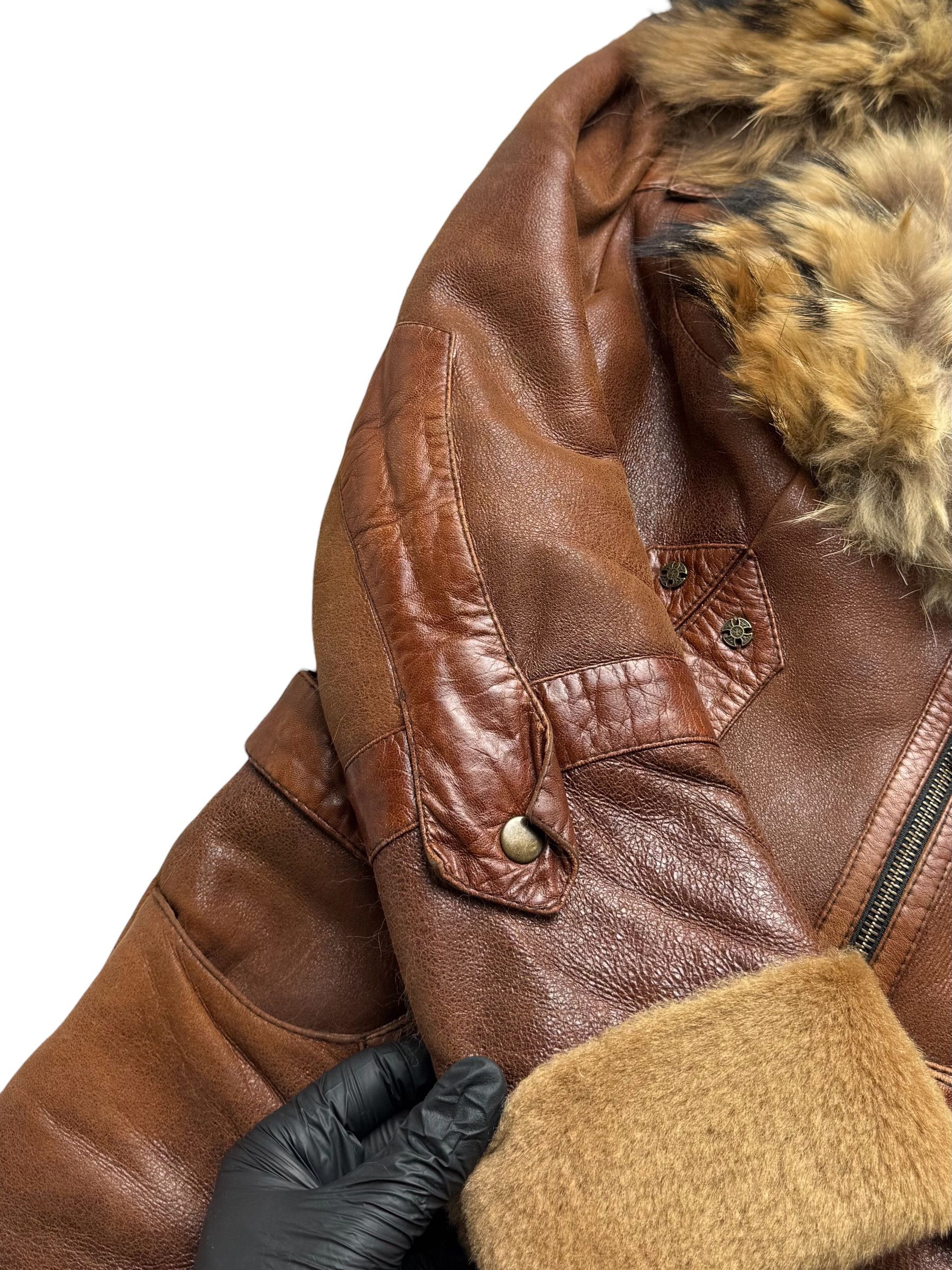 Vintage 90's Real Sheepskin Coat With Real Fur Neck(V408) Size S / US 4 / IT 40 - 3 Thumbnail