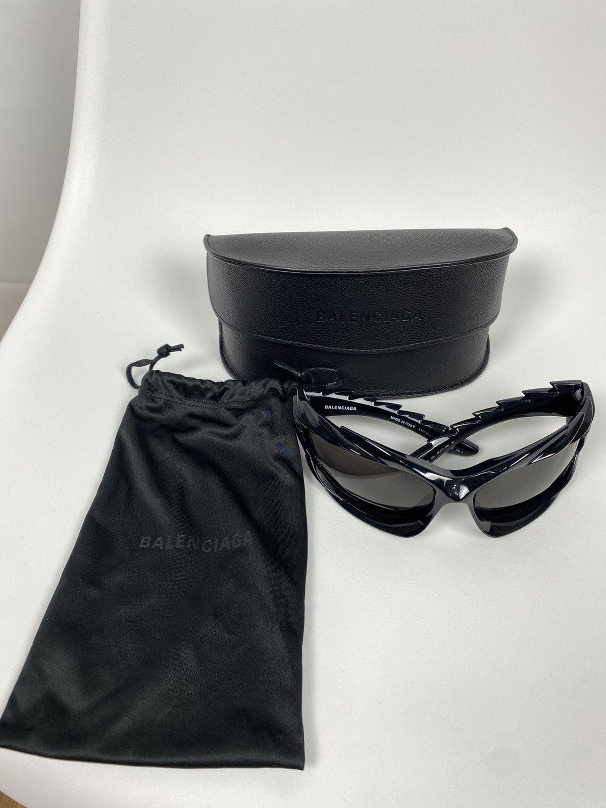 Balenciaga Balenciaga Spike Rectangle Sunglasses New BB0255S Size XL Size ONE SIZE - 4 Thumbnail