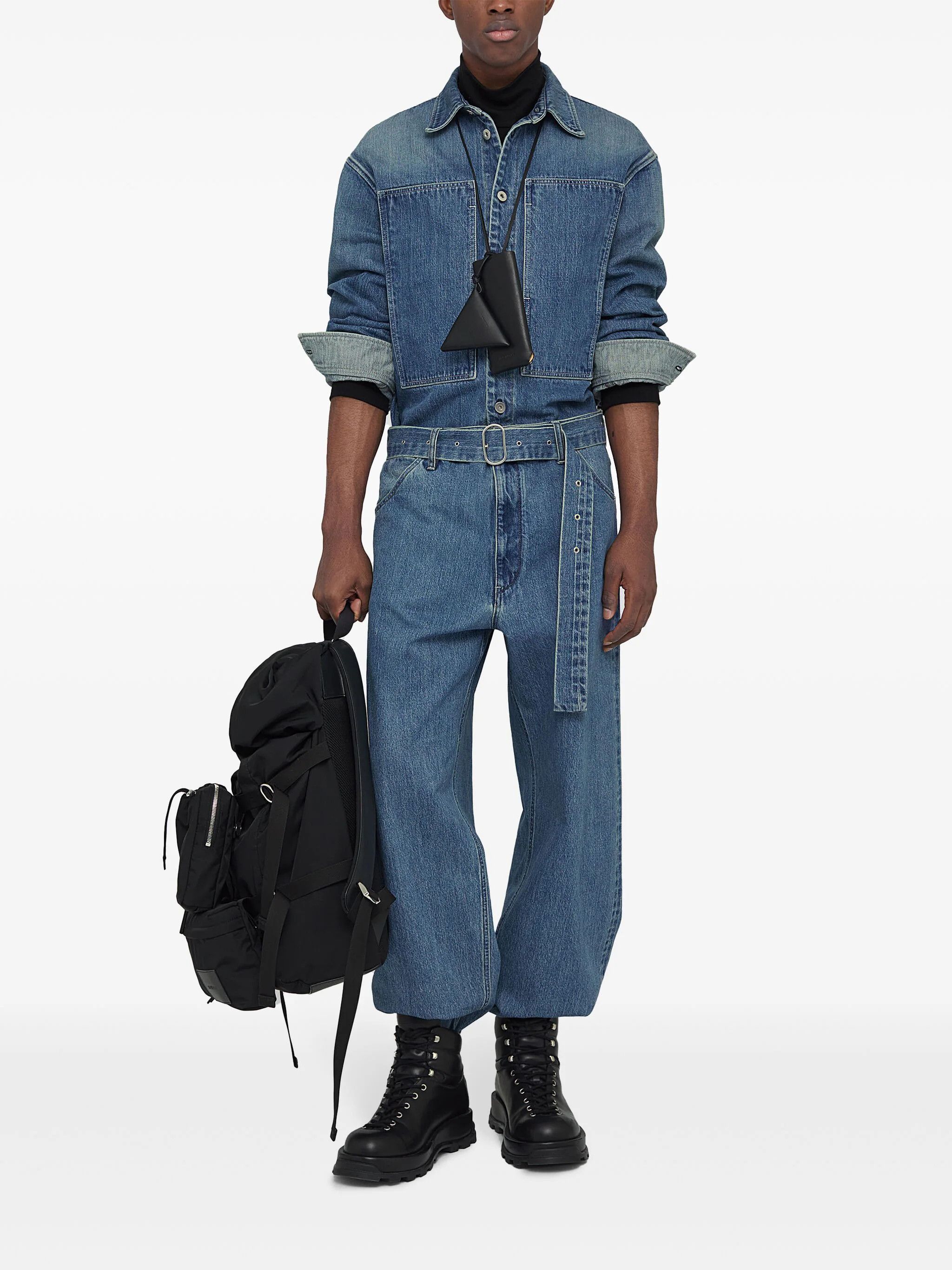 Jil Sander o1s22i1n1024 Matching Belt Jeans in Blue Size US 31 - 2 Thumbnail