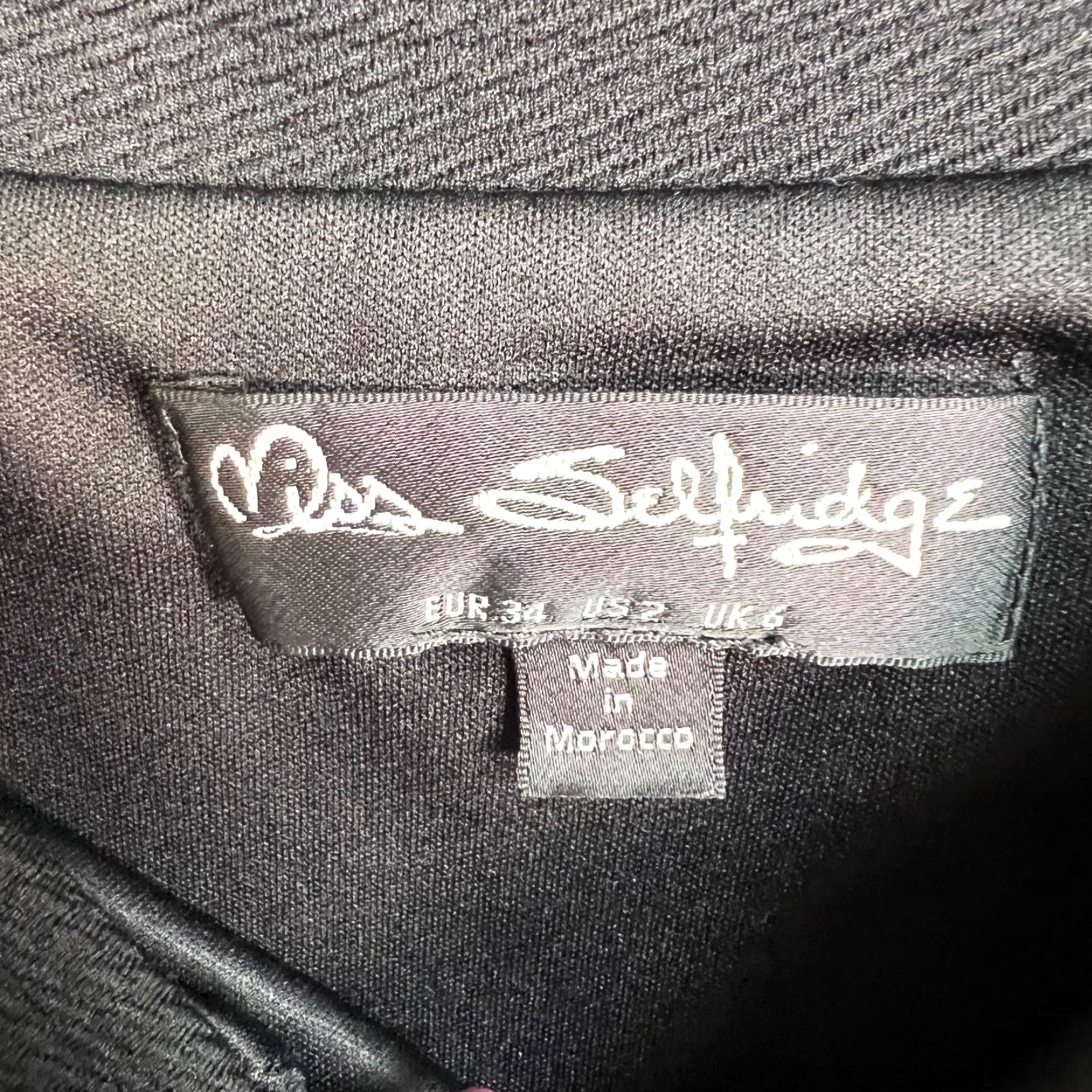 Vintage Miss Selfridge Dress Woman Bodycon Short Black Off-Shoulder Sleeveless Pullover Polyester(Size 2) Size XS / US 0-2 / IT 36-38 - 3 Thumbnail