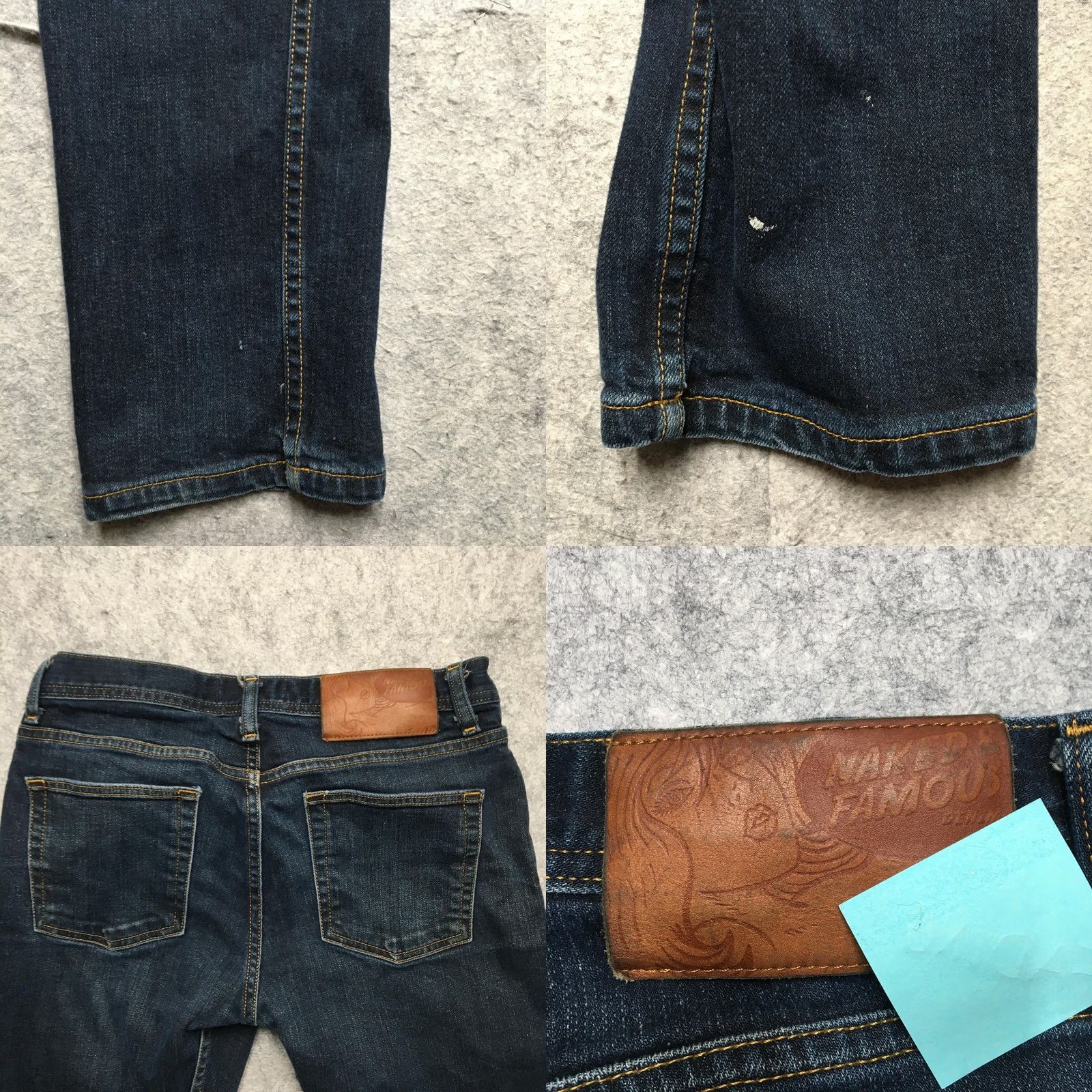 Vintage Naked & Famous Weird Guy Jeans Mens 32x32 Blue Stretch Selvedge Denim Pants Size US 32 / EU 48 - 9 Thumbnail