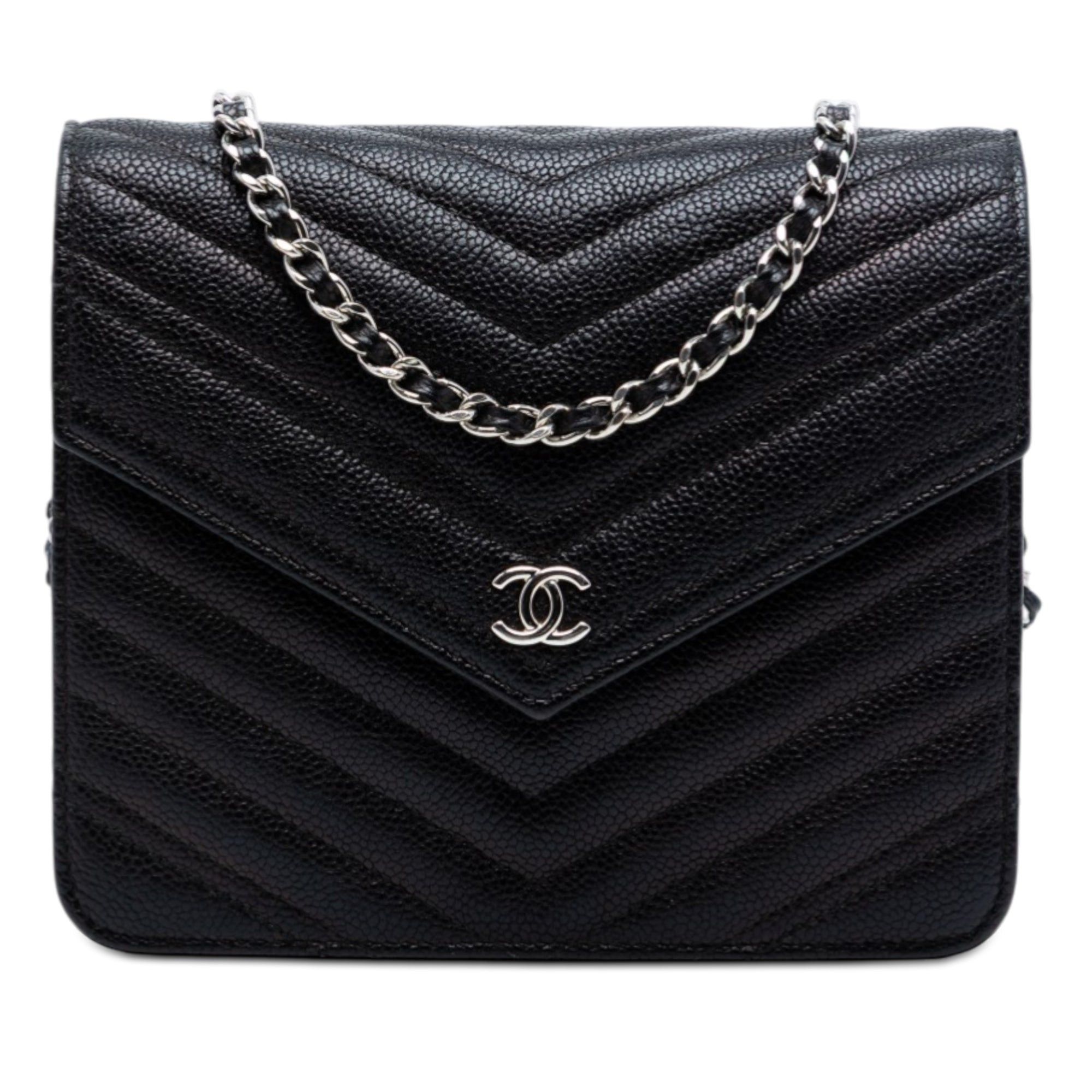 Chanel CC Chevron Caviar Square Wallet On Chain Size ONE SIZE - 1 Thumbnail