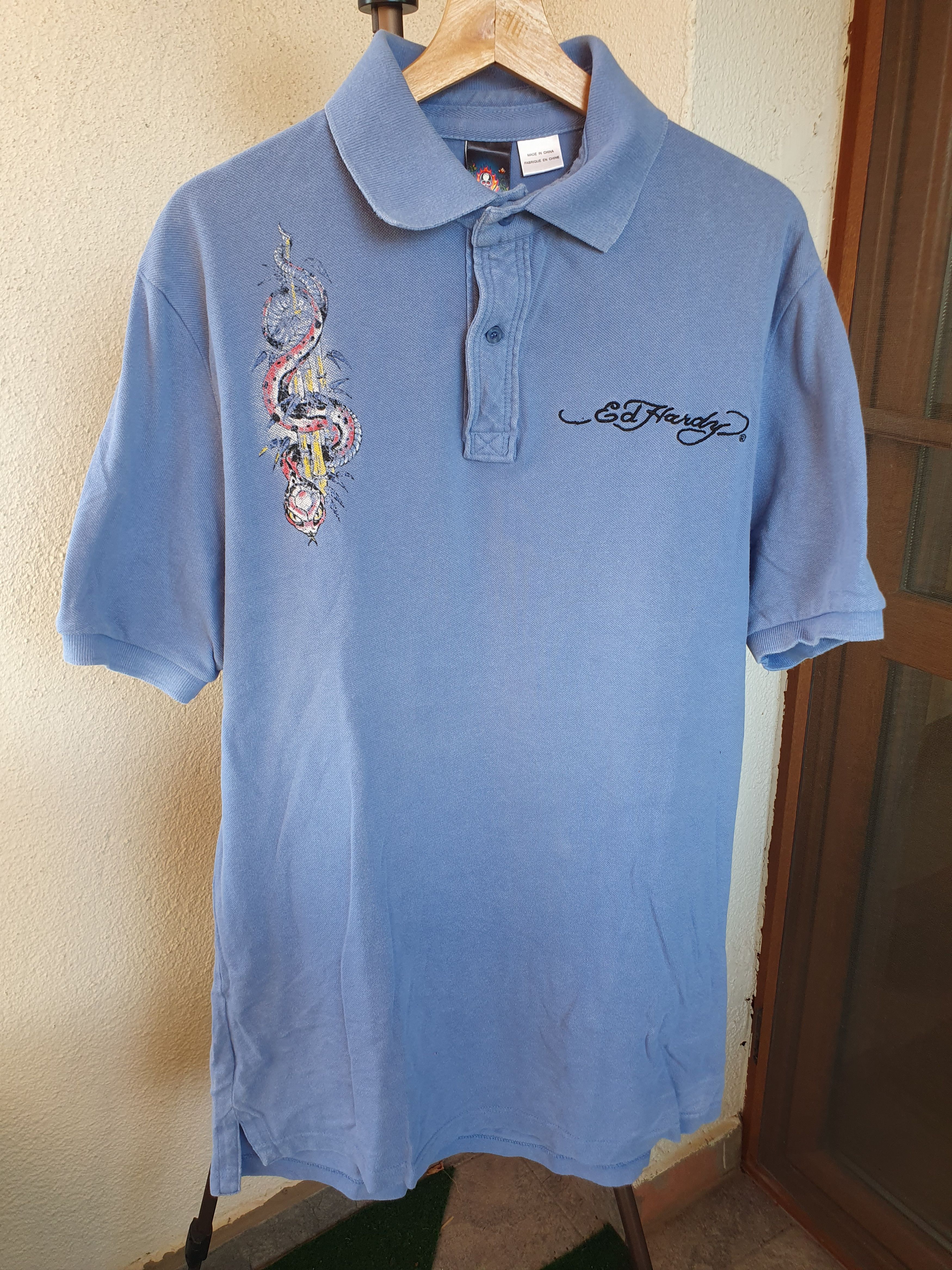 Christian Audigier × Ed Hardy Ed Hardy by Christian Audigier Polo Vtg Y2K Double Sided XXL Size US XXL / EU 58 / 5 - 2 Thumbnail