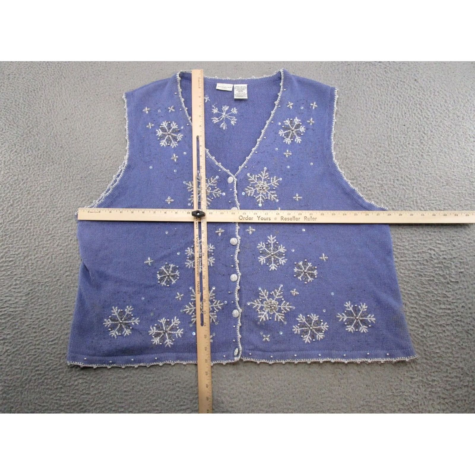 Vintage White Stag Women's Christmas Snowflake Zip Up Sweater Vest XS? No, Size 26/28 Y2K Read Size 4XL / US 24-26 - 3 Thumbnail