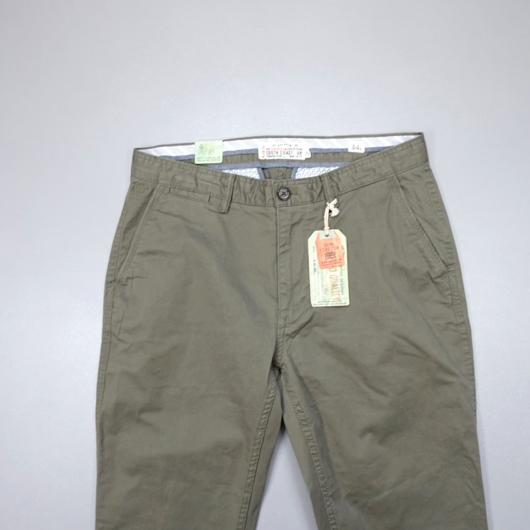 FatFace Fat Face Slim Stretch Chino Pants Navy Cotton Blend Men 36x32 Slim Tapered Flat Front Blue City 34x32 (Discrepancy) Size US 36 / EU 52 - 2 Thumbnail