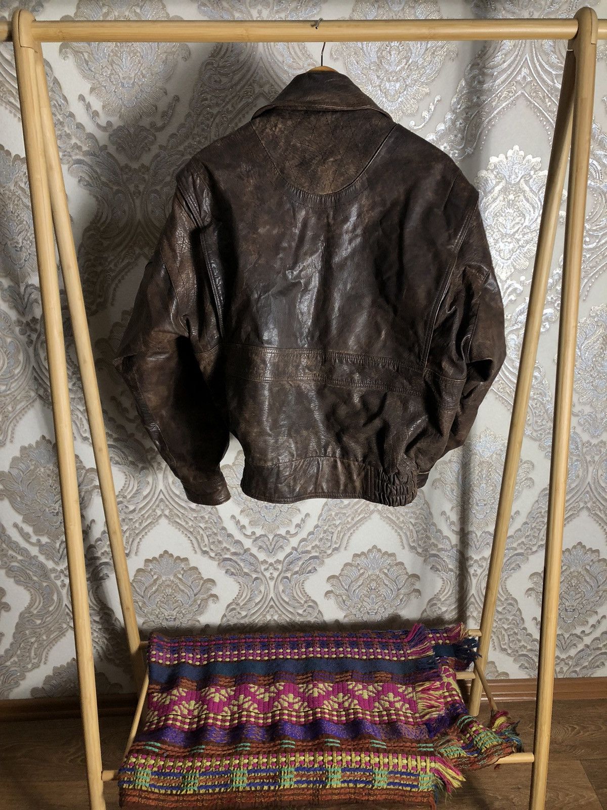 Genuine Leather VINTAGE GENUINE LEATHER BOMBER JACKET MOTORCYCLE RETRO 90s Size US M / EU 48-50 / 2 - 13 Thumbnail