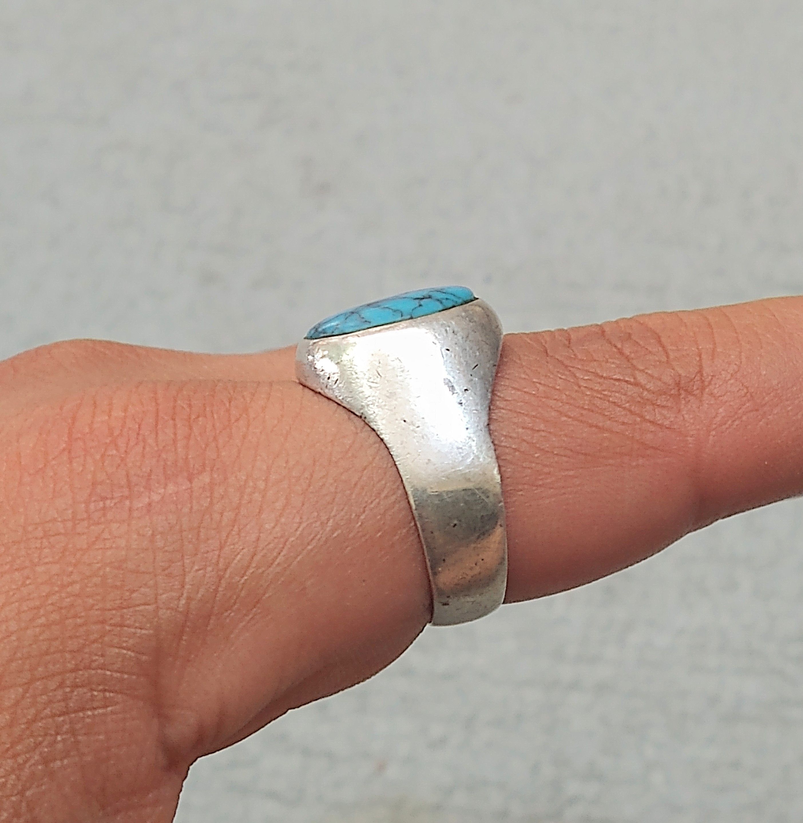 Other Vintage Sterling Silver Ring 12.25 Faux Turquoise Howlite Size ONE SIZE - 15 Thumbnail