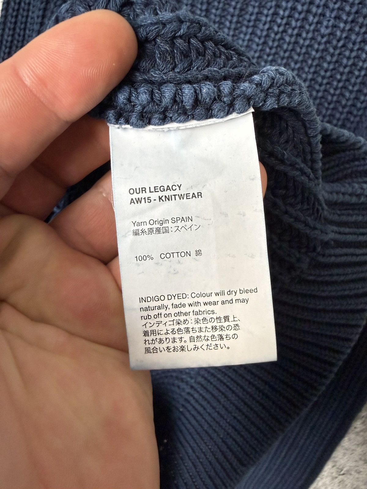 Our Legacy Our Legacy AW 15 Indigo Dyed Men Knitted Heavyweight Sweater Size US M / EU 48-50 / 2 - 13 Thumbnail
