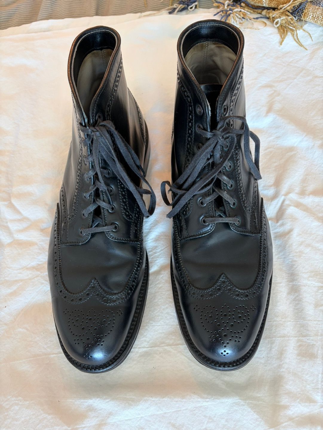 Alden Alden J Crew 44695 Black Cordovan Wingtip Boots 11 B/D Size US 11 / EU 44 - 1 Thumbnail