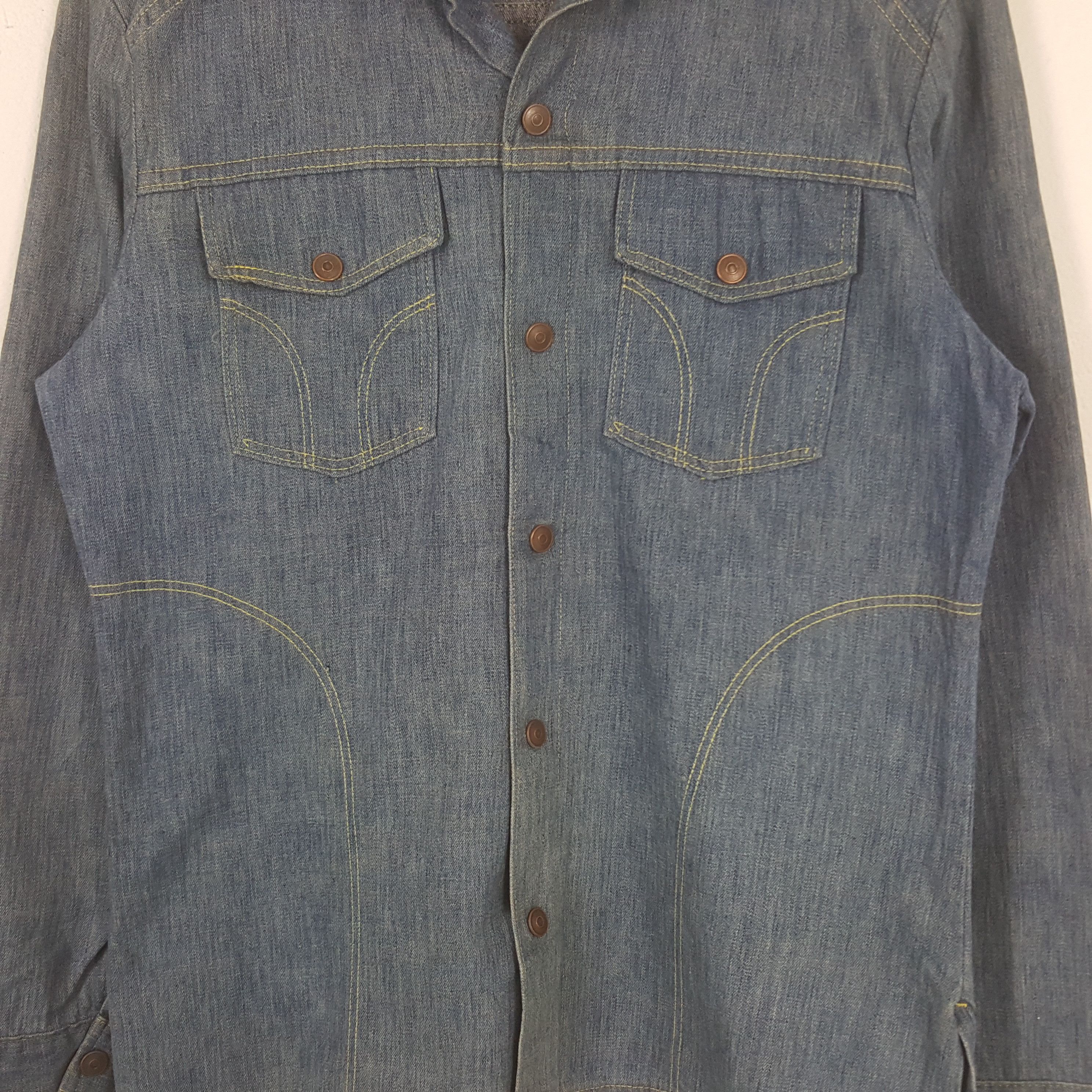Japanese Brand Vintage Tiger Embroidery Japanese Bikers Denim Shirt RR9 Size US L / EU 52-54 / 3 - 4 Thumbnail