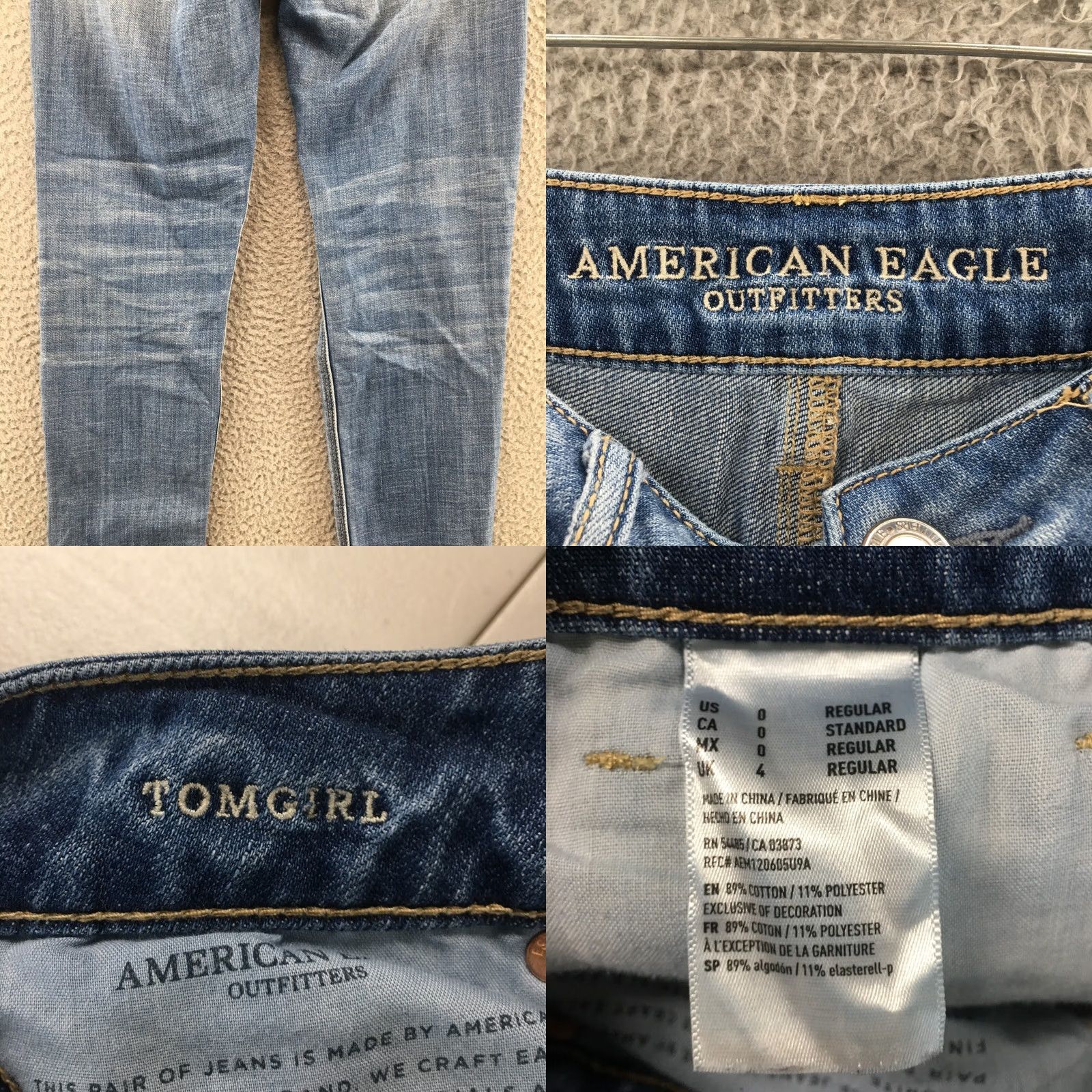 American Eagle Outfitters American Eagle Outfitters Jeans Womens 0R Skinny Blue Distressed 28x29 Classic 5-Pocket Denim Regular Rise Mens? Size 25" / US 0 / IT 36 - 10 Thumbnail