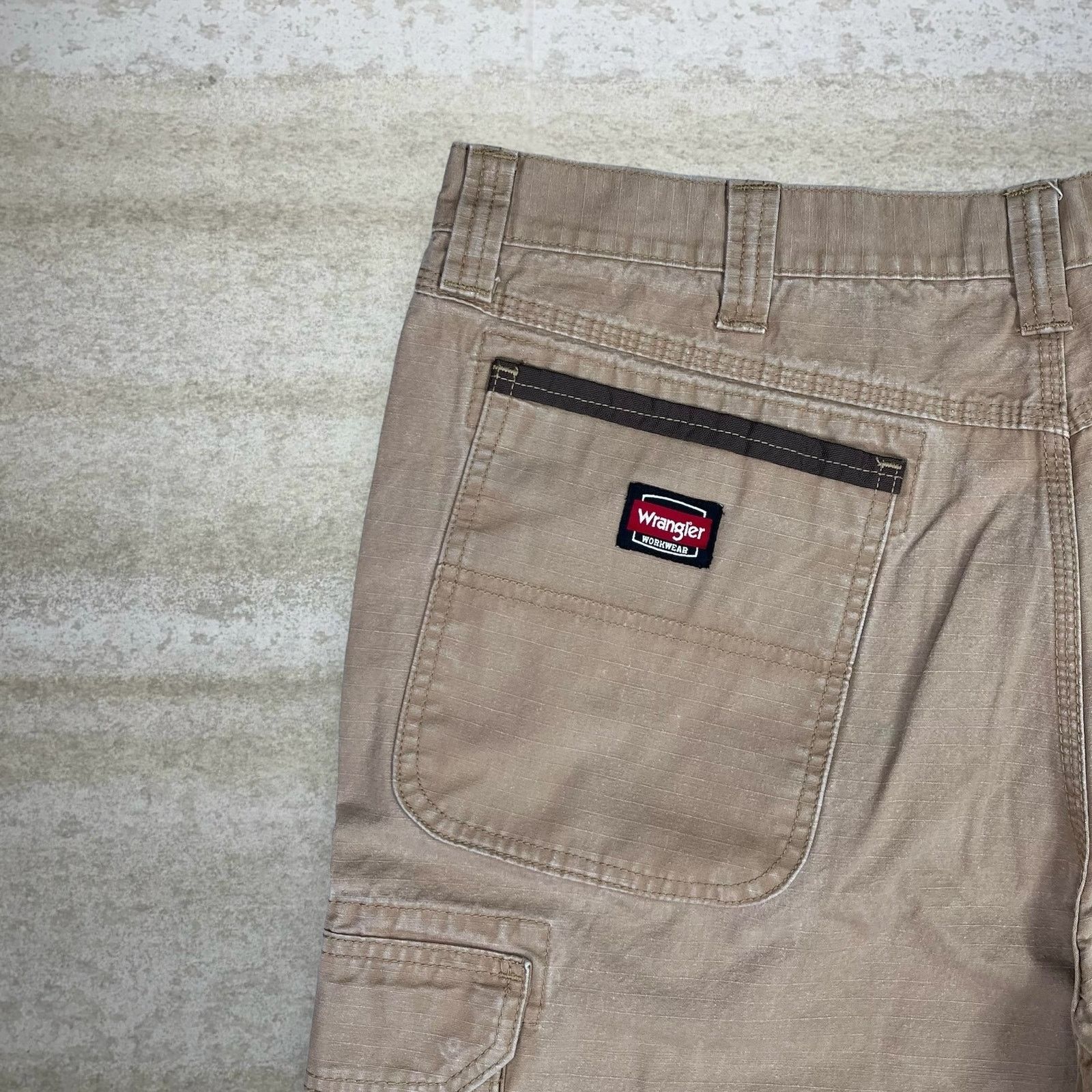Wrangler Vintage Y2K Wrangler Carpenter Pants 40x32 Baggy Wide Tan Size US 40 / EU 56 - 3 Thumbnail