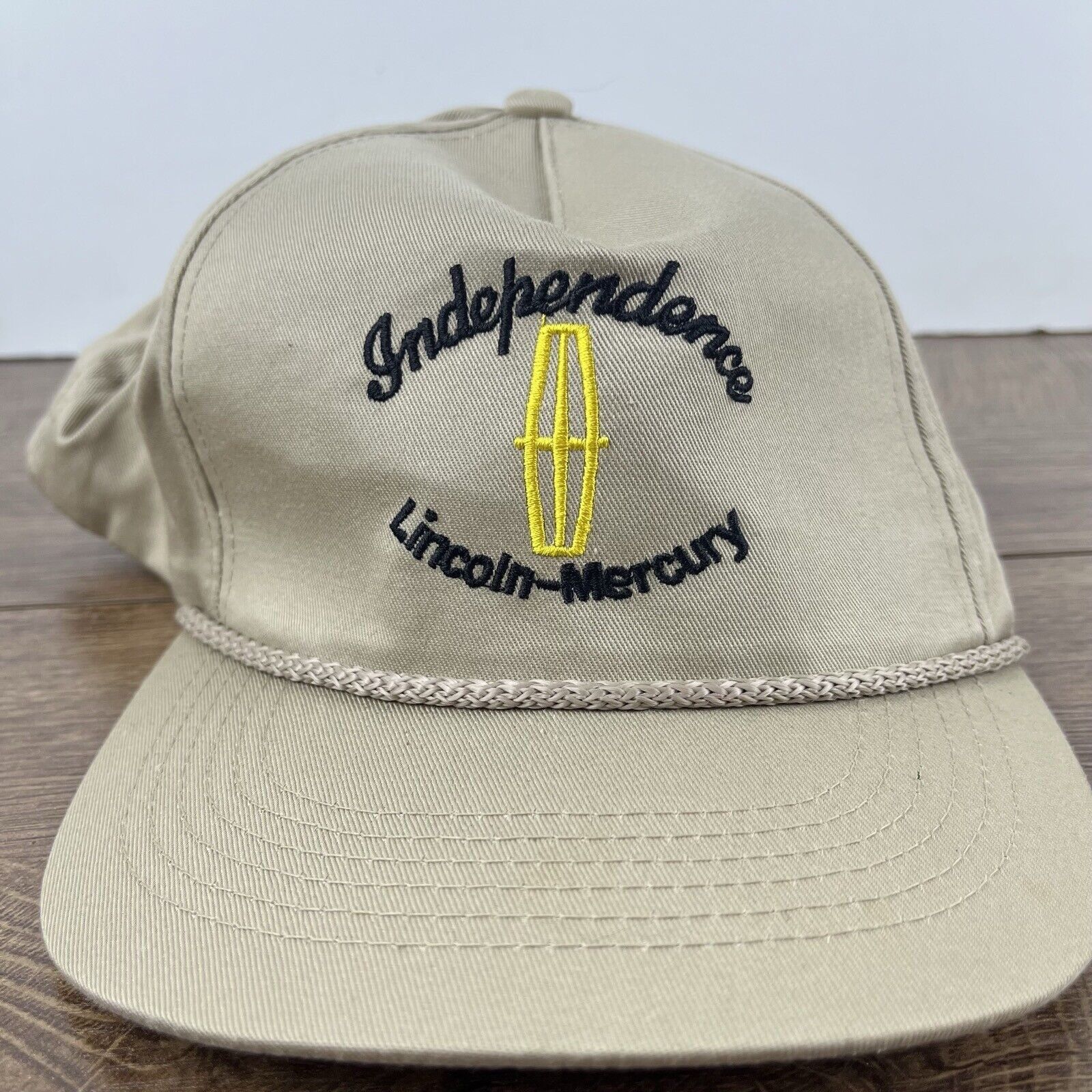 Other Independence Lincoln Mercury Hat Brown Adjustable Hat Tan Ad Size ONE SIZE - 3 Thumbnail