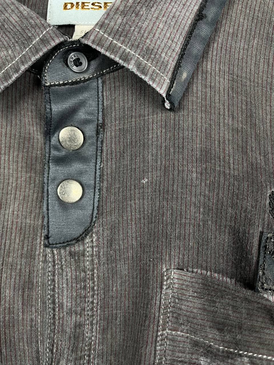 Diesel VINTAGE DIESEL Industry Grey Ribbed Shirt Eagle Embroidery Size US L / EU 52-54 / 3 - 6 Thumbnail