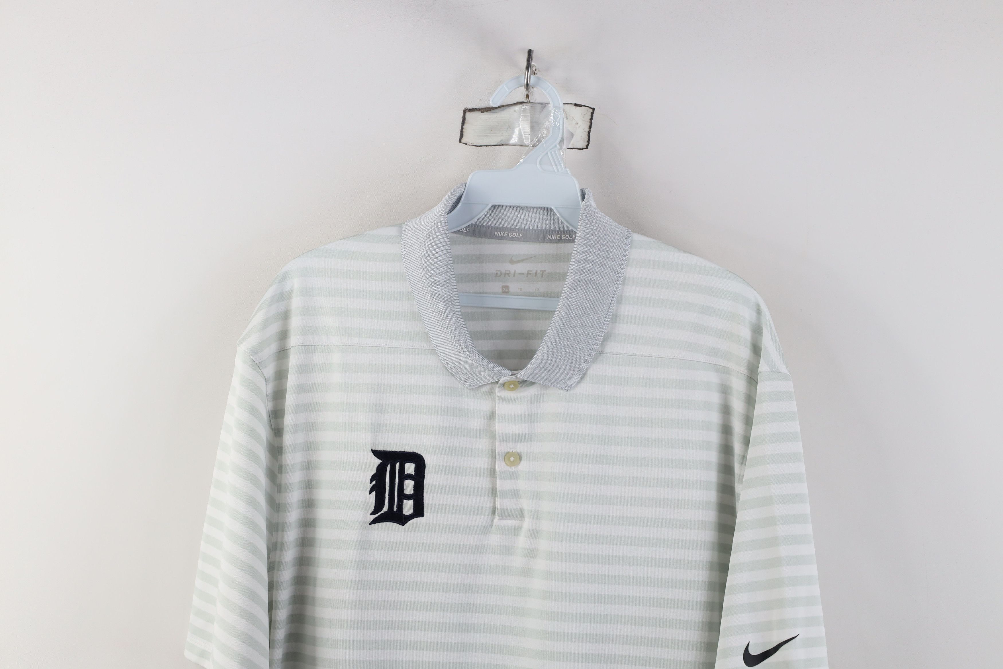 Nike Nike Golf D Detroit Tigers Baseball Striped Polo Shirt Size US XL / EU 56 / 4 - 2 Thumbnail