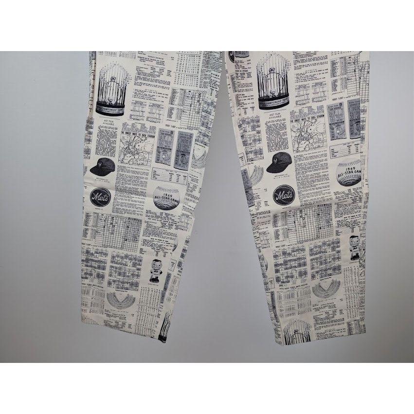Aime Leon Dore o1rshd1 Mets Printed Chino Pant in Black / White Size US 32 / EU 48 - 4 Thumbnail