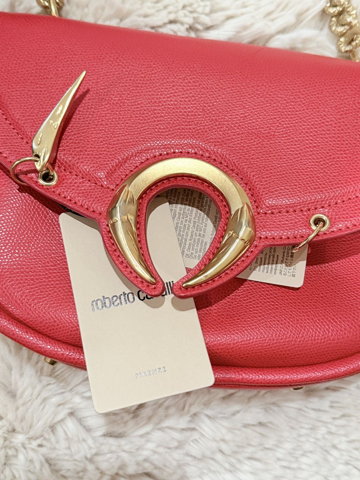 Roberto Cavalli TIGER TOOTH C LOGO SHOULDER BAG​​​