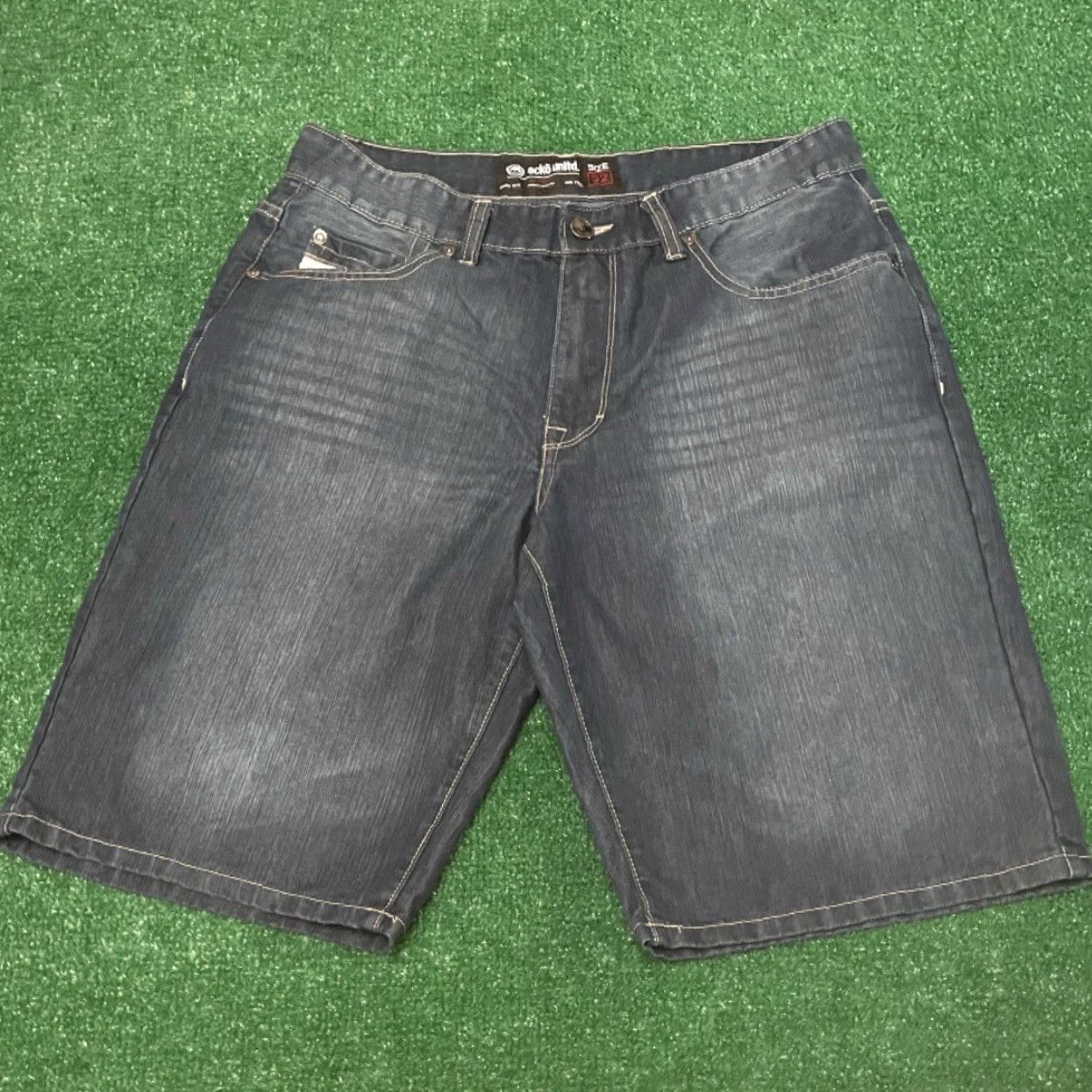Ecko Unltd. VINTAGE Ecko Unltd Baggy Skater Grunge Jean Shorts Mens 32 Jeans Dark Blue Y2K JNCO Grunge Hip Hop 90s Size US 32 / EU 48 - 2 Thumbnail