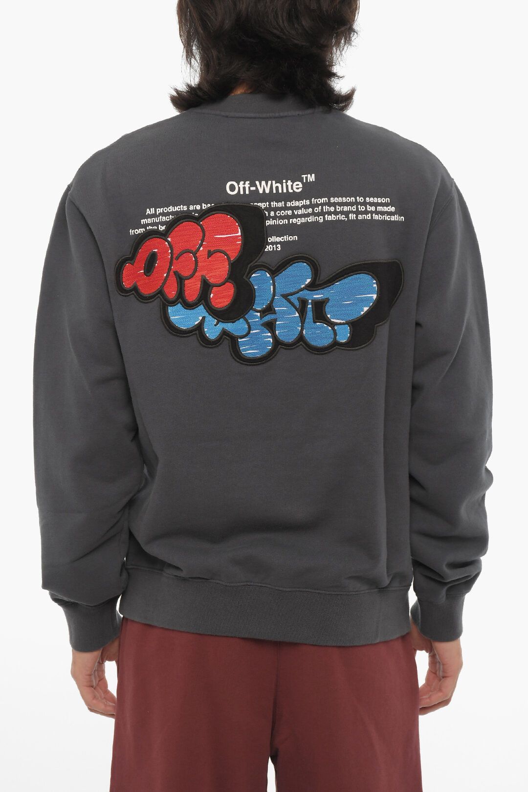 Off-White og1mm0824 Seasonal Slim Fit Crew-neck Sweatshirt in Grey Size US XS / EU 42 / 0 - 2 Thumbnail