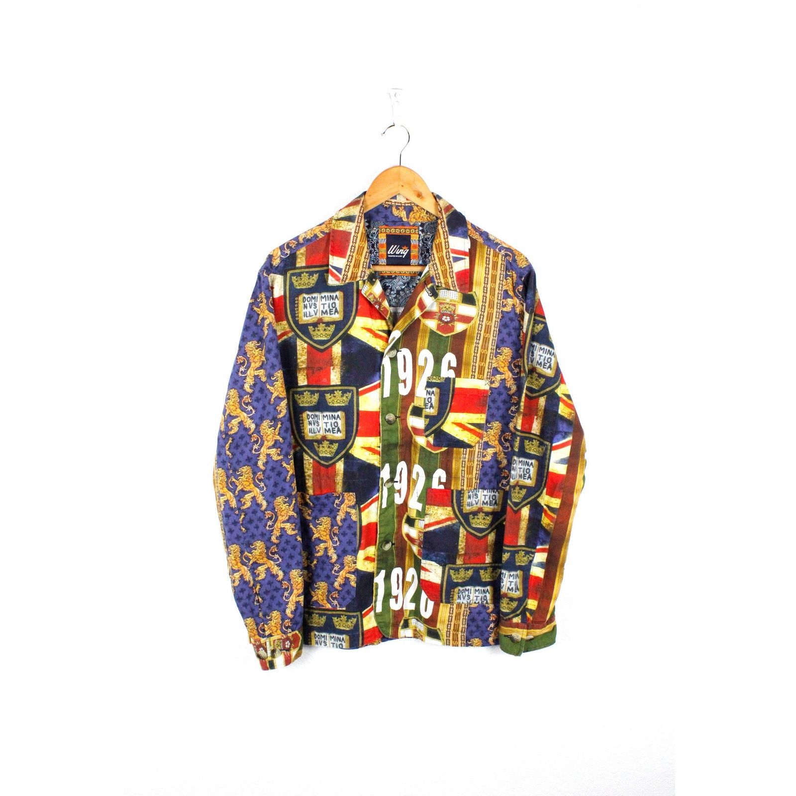 Vintage Wing Crazy Britain Printed Signature Glory Blazer Jacket Size US M / EU 48-50 / 2 - 1 Thumbnail