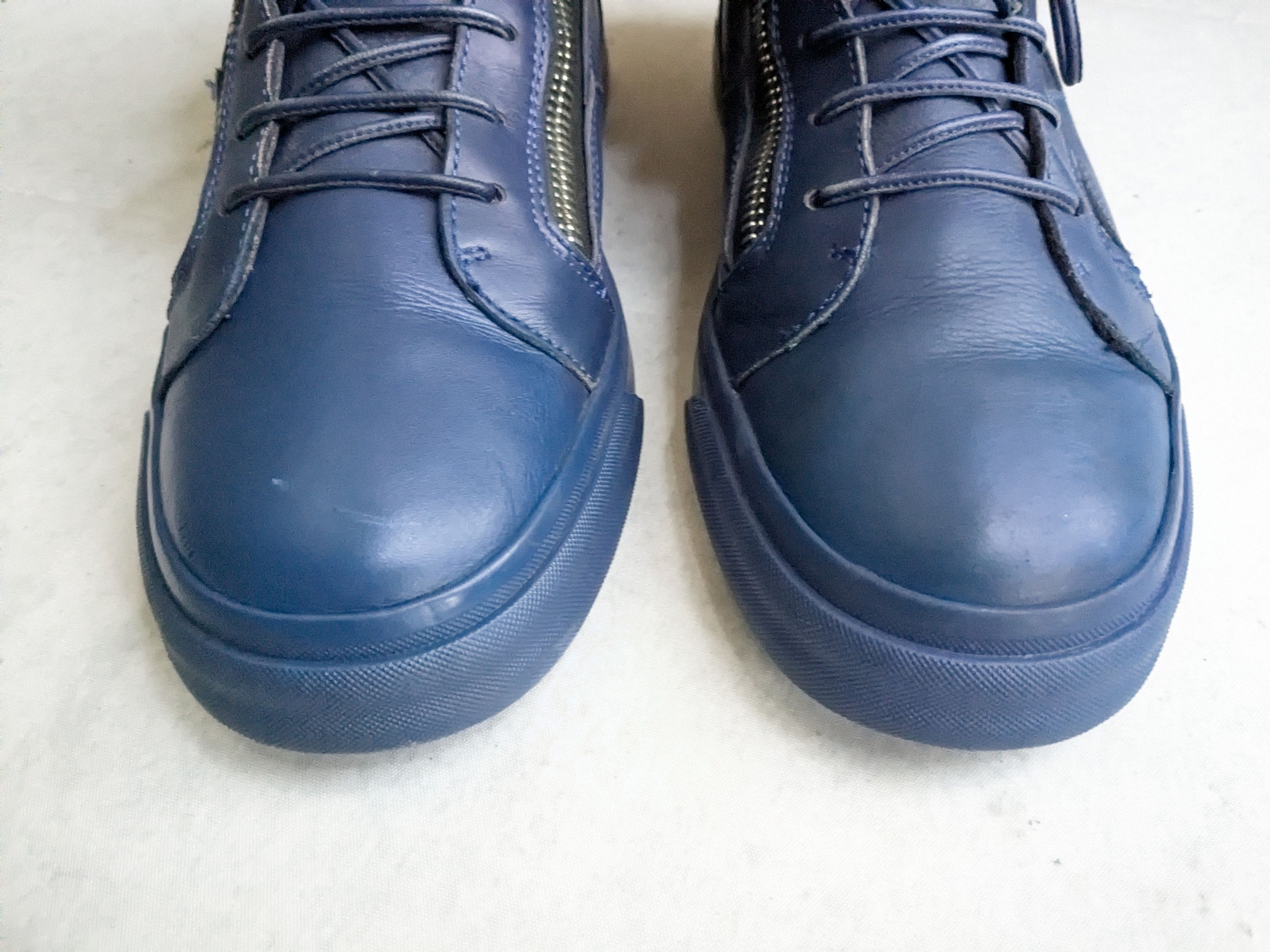 Giuseppe Zanotti Giuseppe Zanotti Chain Sneakers Blue 10 43 High Tops Leather Size US 10 / EU 43 - 4 Thumbnail