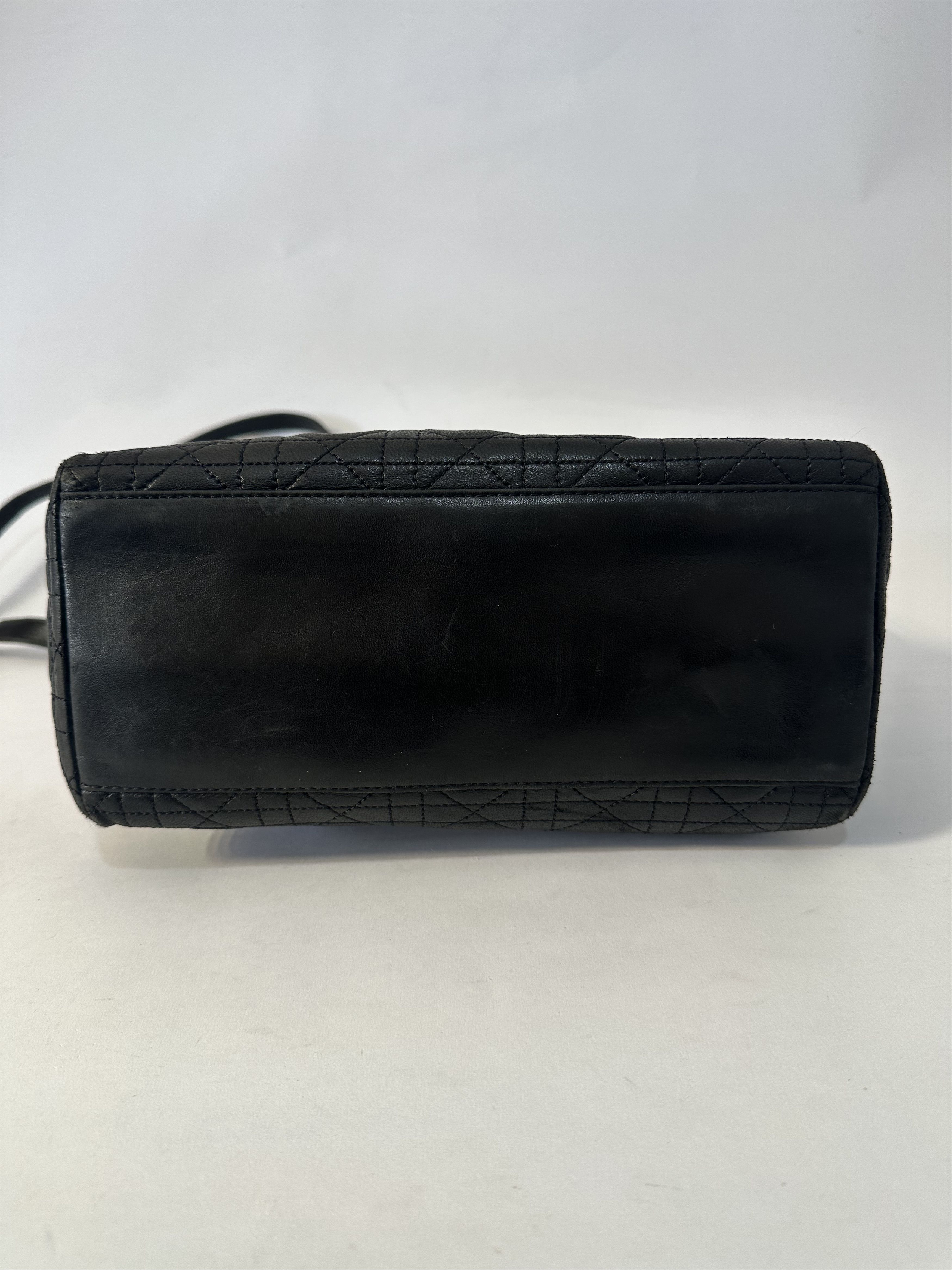 Dior Vintage Dior Black Cannage Leather Medium Lady Dior Tote Size ONE SIZE - 3 Thumbnail