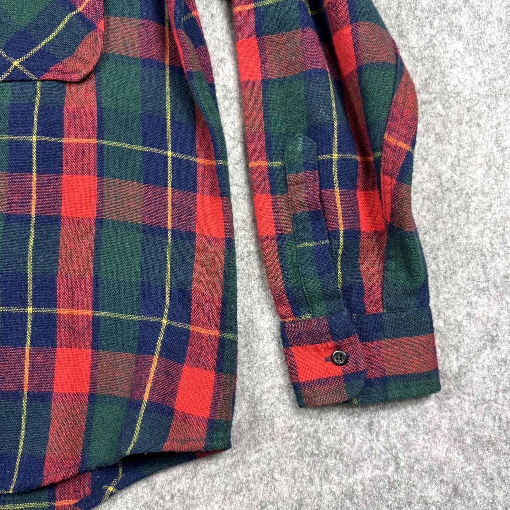 Sears VINTAGE Sears Roebuck Shirt Mens Large Plaid Wool Blend Flannel Red Green 80s Size US L / EU 52-54 / 3 - 6 Thumbnail