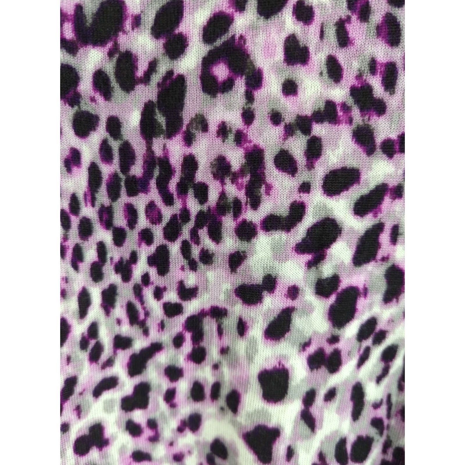 Talbots Talbots Sweater Puff Sleeve Swirl Animal Print S Women's Pullover Crew Neck Knit Merino Wool Lightweight Multicolor Size S / US 4 / IT 40 - 2 Thumbnail