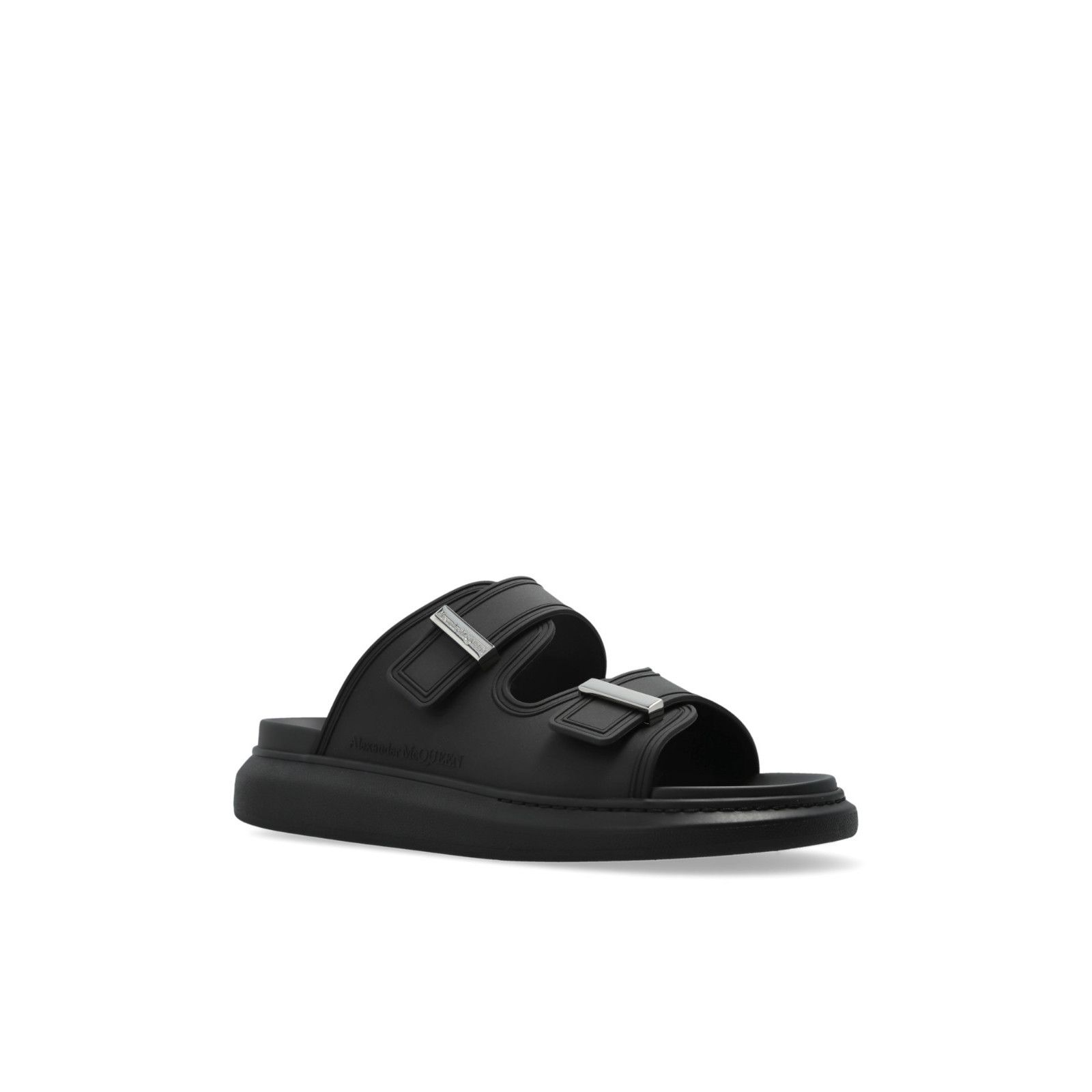 Alexander McQueen ALEXANDER MCQUEEN Black Slide Sandals New & Authentic (Men's Size US 10.5 / EU 43-44 - 2 Thumbnail