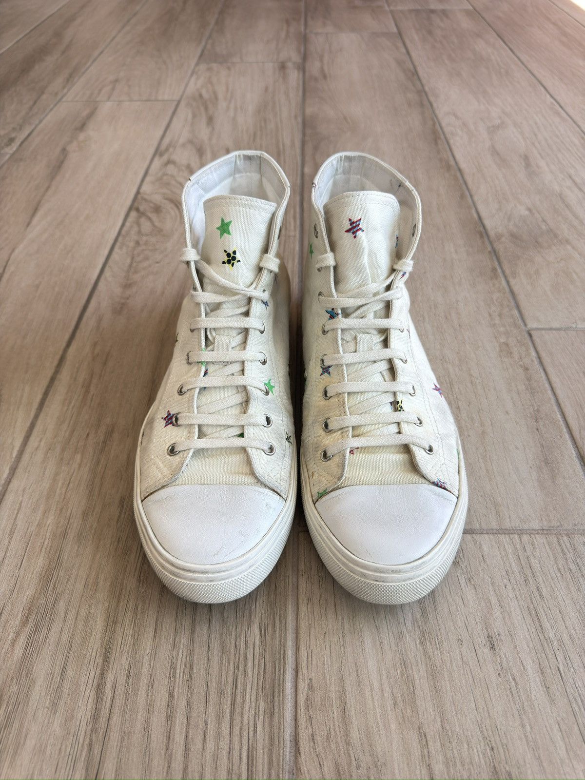 Saint Laurent Paris Solaris Fan Star Moon Plus Converse High-Top Sneaker Size US 11 / EU 44 - 2 Thumbnail