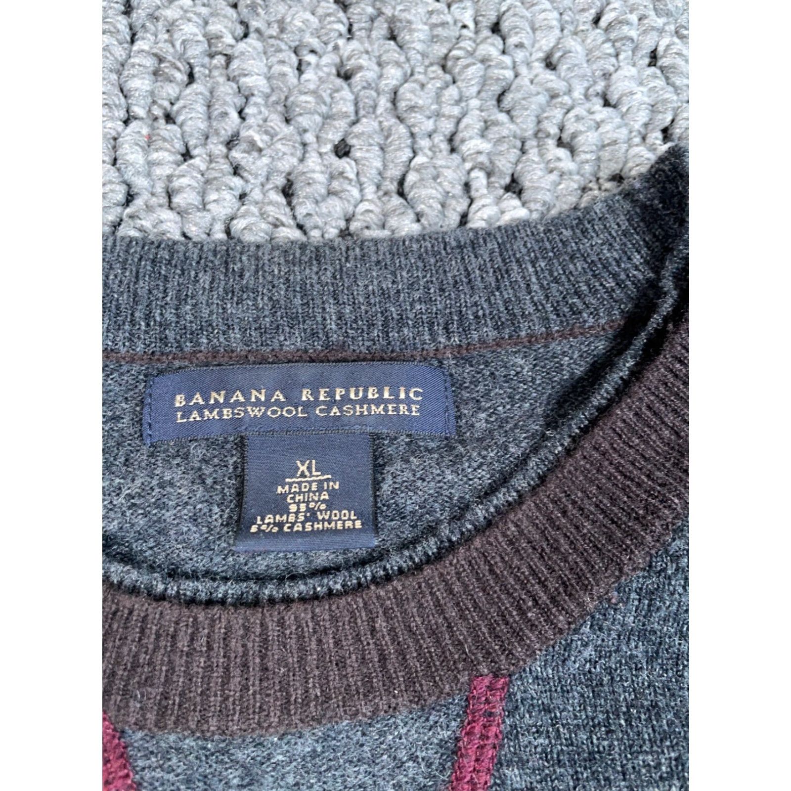 Banana Republic Banana Republic Mens Cashmere Wool Raglan Crewneck Sweater XL Gray Brown Size US XL / EU 56 / 4 - 3 Thumbnail