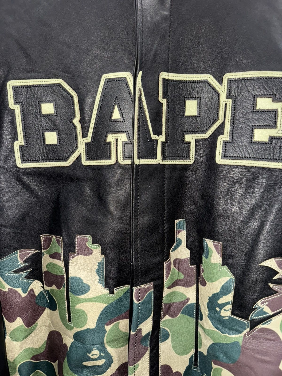 Bape Size XL Jeff Hamilton X Bape A Bathing Ape Leather Jacket Size US XL / EU 56 / 4 - 4 Thumbnail