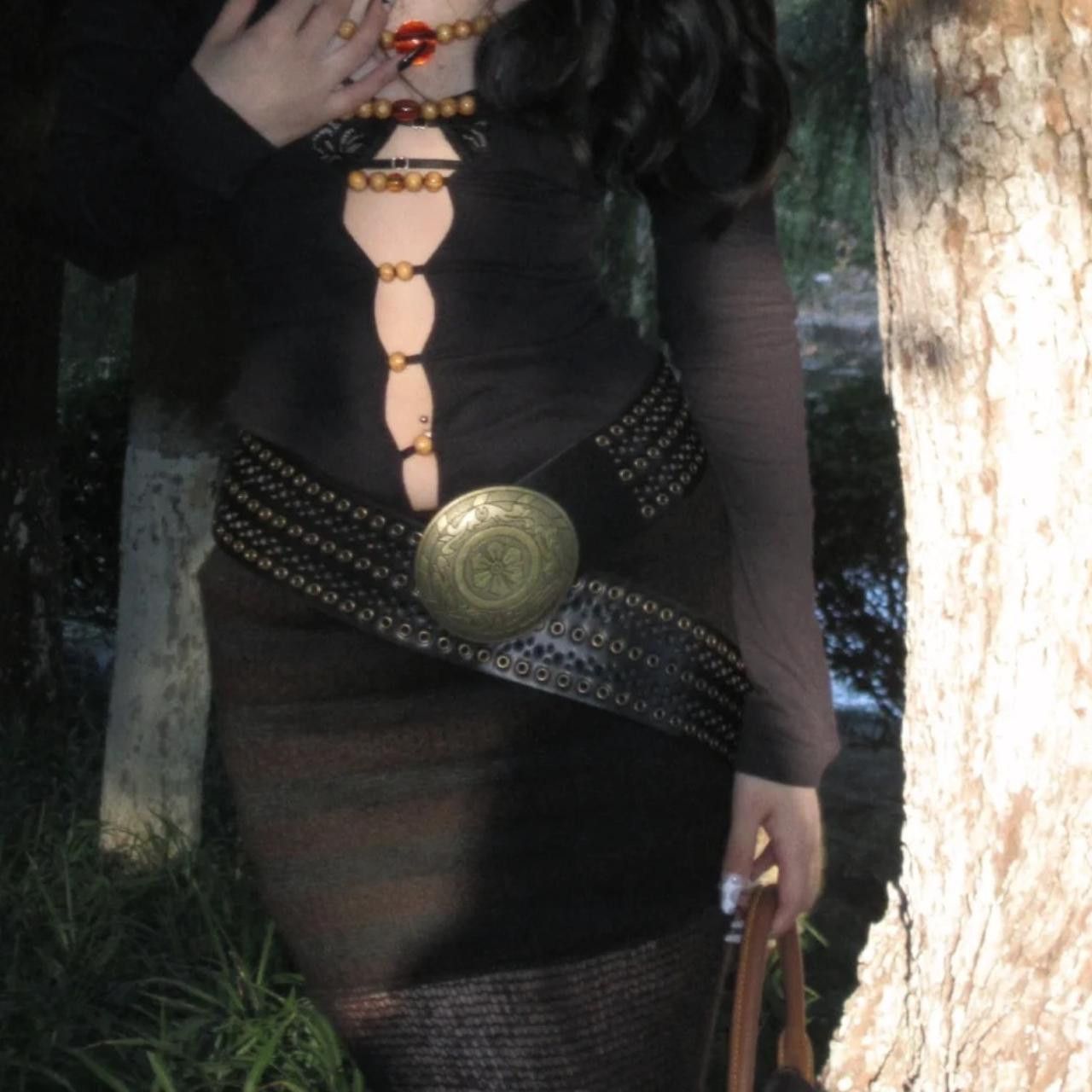 Other Y2K Chunky Oversized Buckle Boho Belt OS Size ONE SIZE - 3 Thumbnail