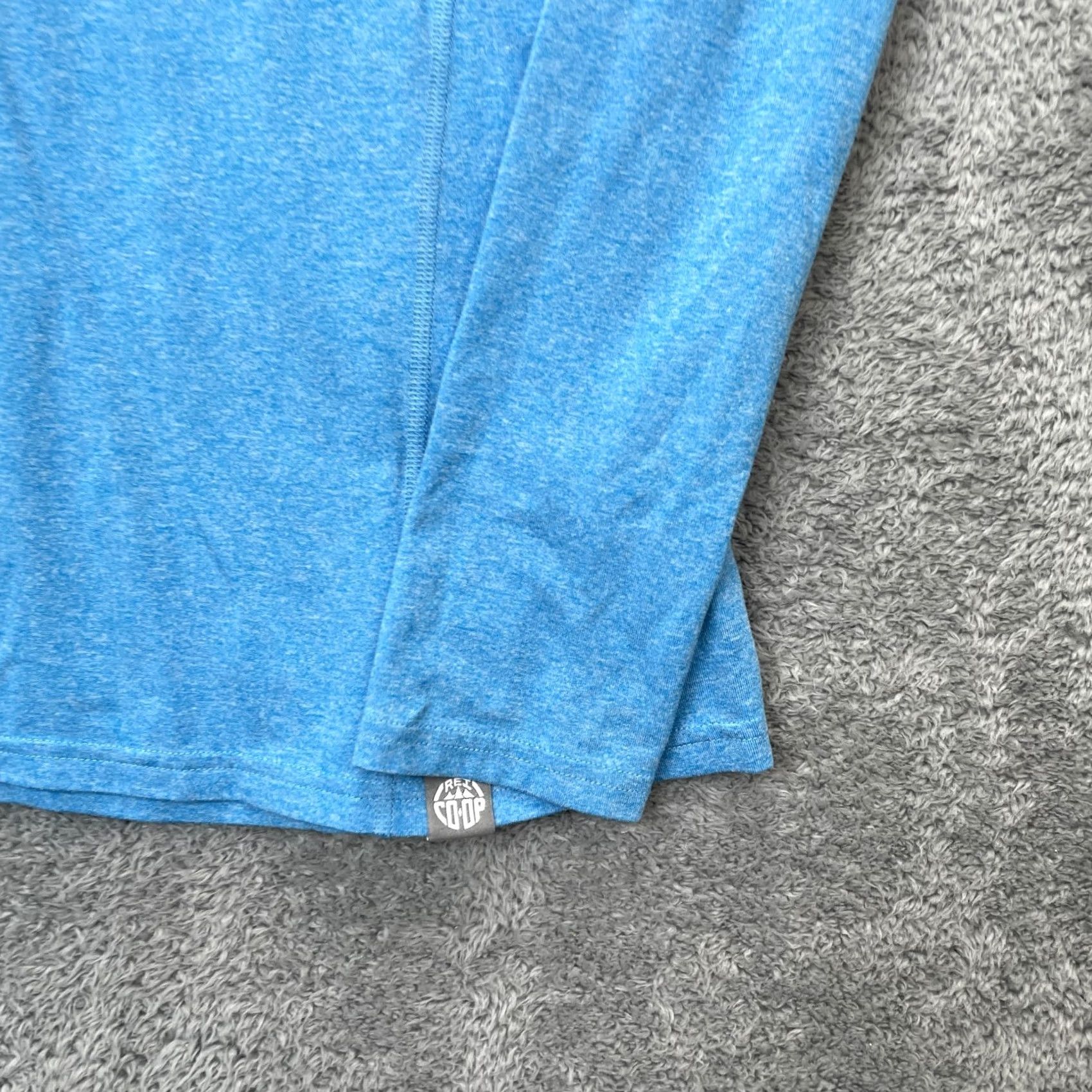 Vintage REI Co Op Sweatshirt Womens Large Blue Heathered 1/4 Zip Training Pullover Activewear Casual Raglan Sleeve Mock Neck Zip Size L / US 10 / IT 46 - 6 Thumbnail